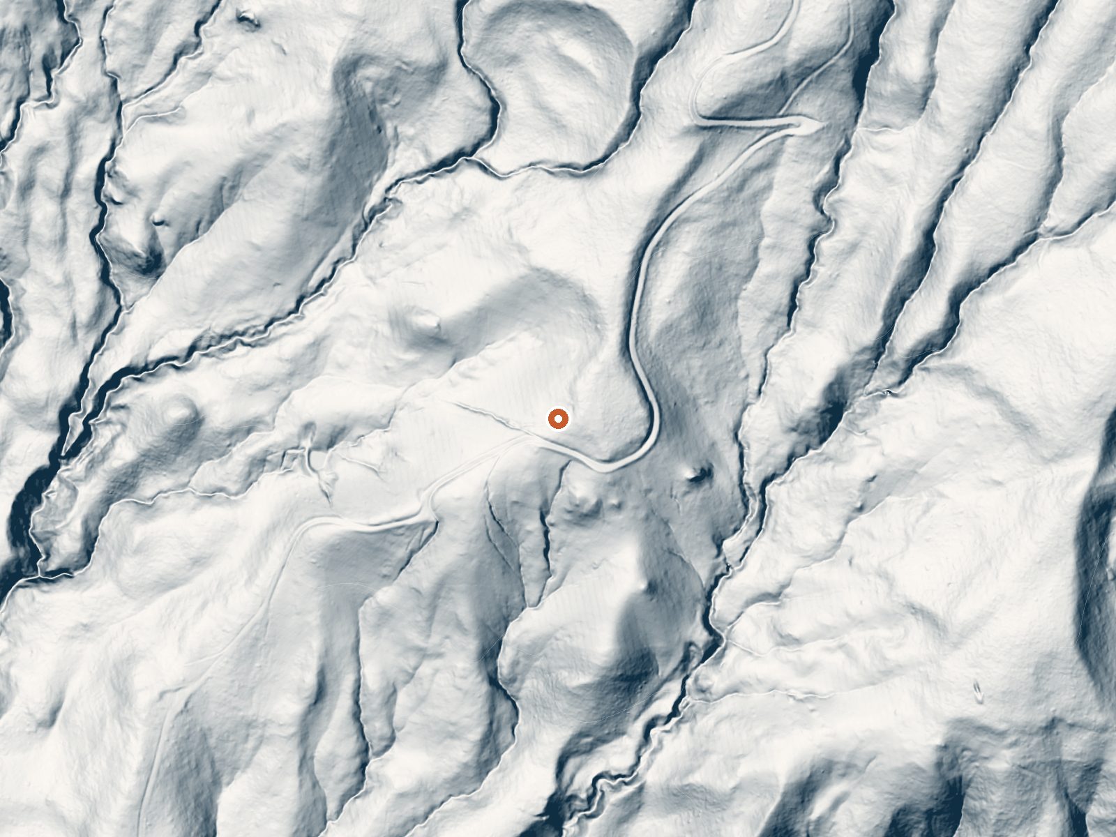 LiDAR bare-earth view of the same ground around Table Mountain (Spring)