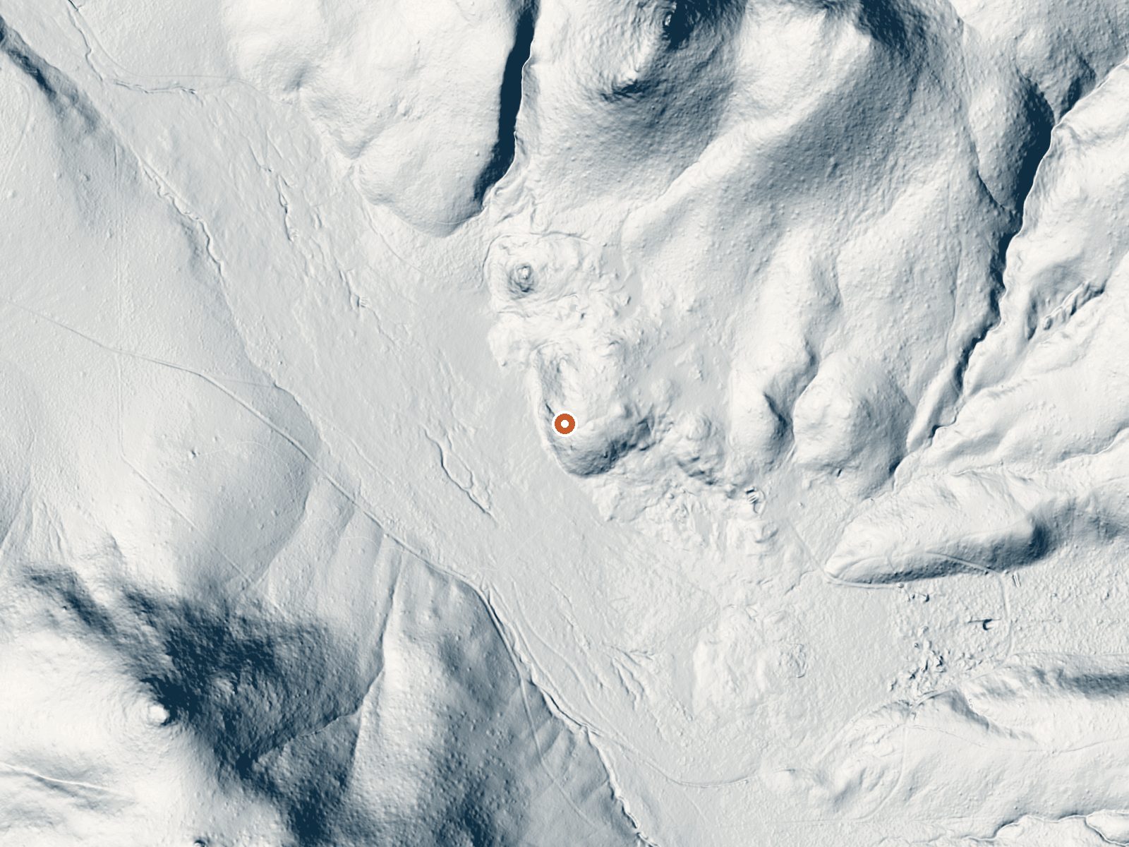 LiDAR bare-earth view of the same ground around The Hot Springs