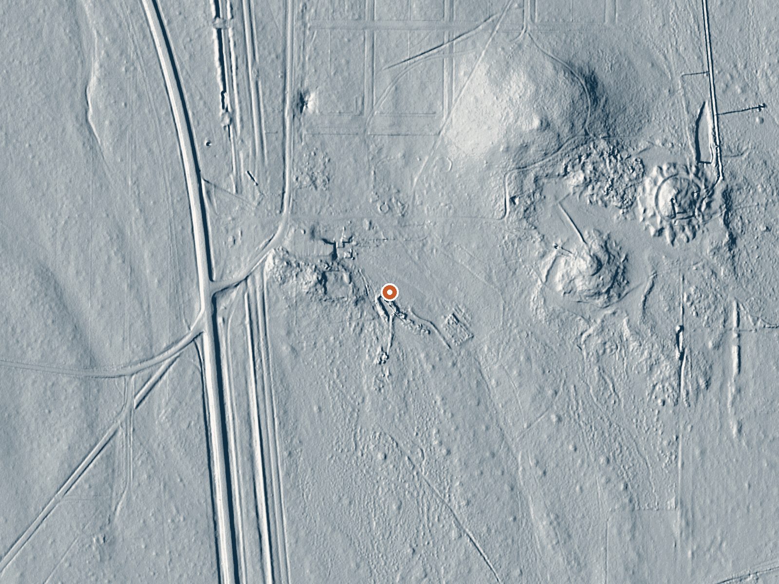 LiDAR bare-earth view of the same ground around Mineral Hot Springs