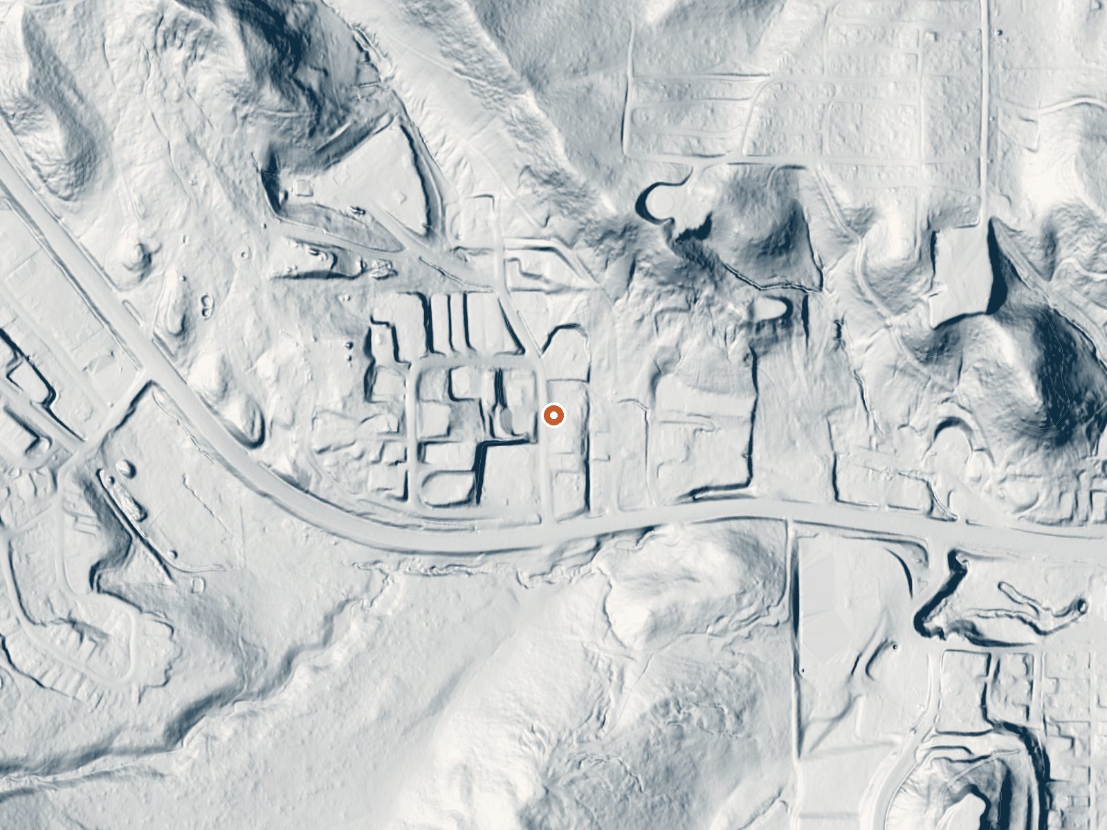 LiDAR bare-earth view of the same ground around Pagosa Hot Springs