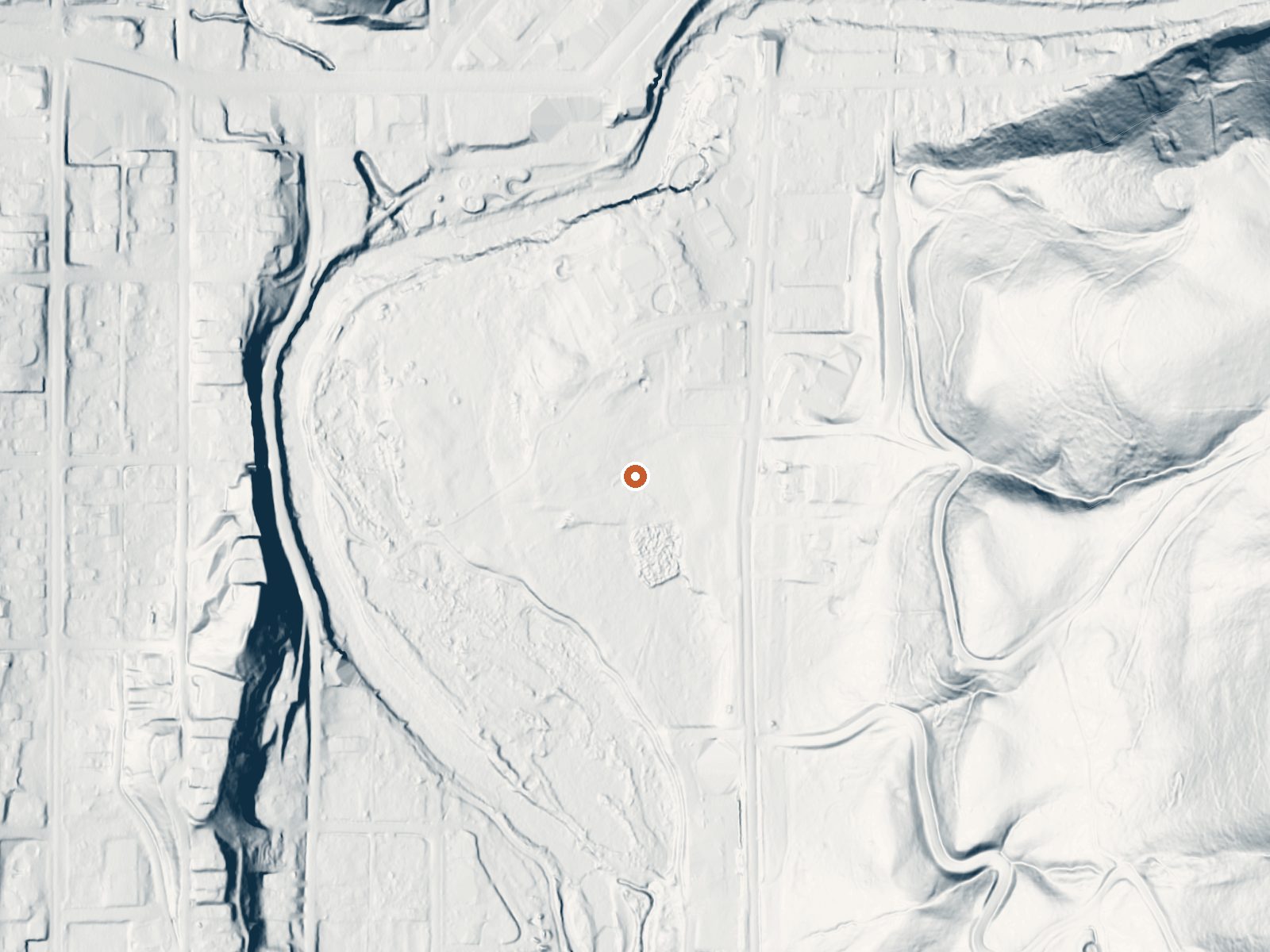 LiDAR bare-earth view of the same ground around Pagosa Springs