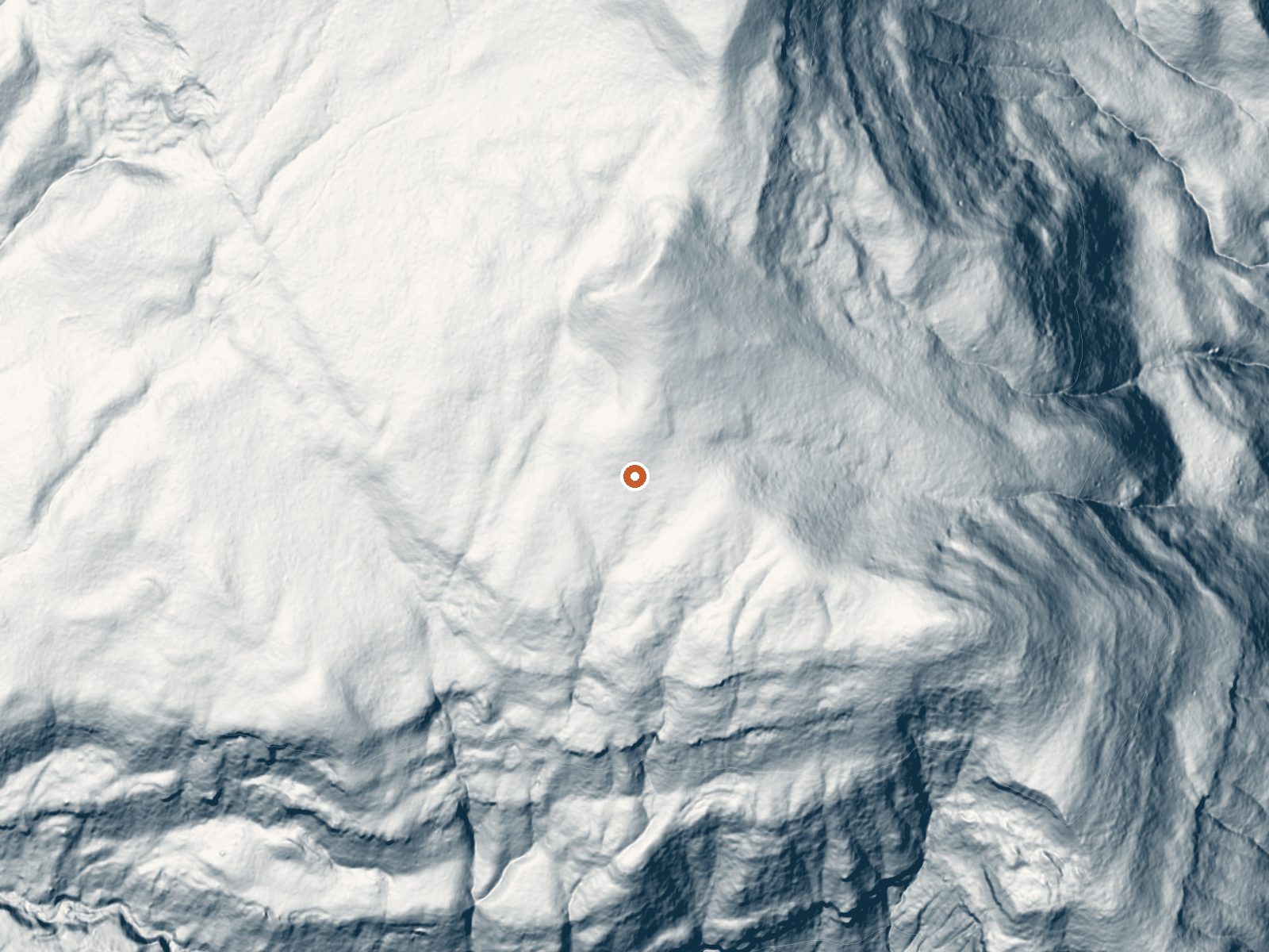 LiDAR bare-earth view of the same ground around Piedra River Hot Springs