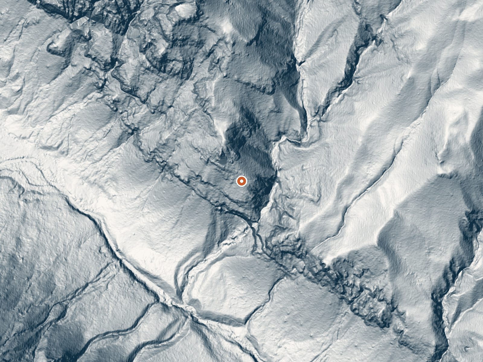 LiDAR bare-earth view of the same ground around Rainbow Hot Springs