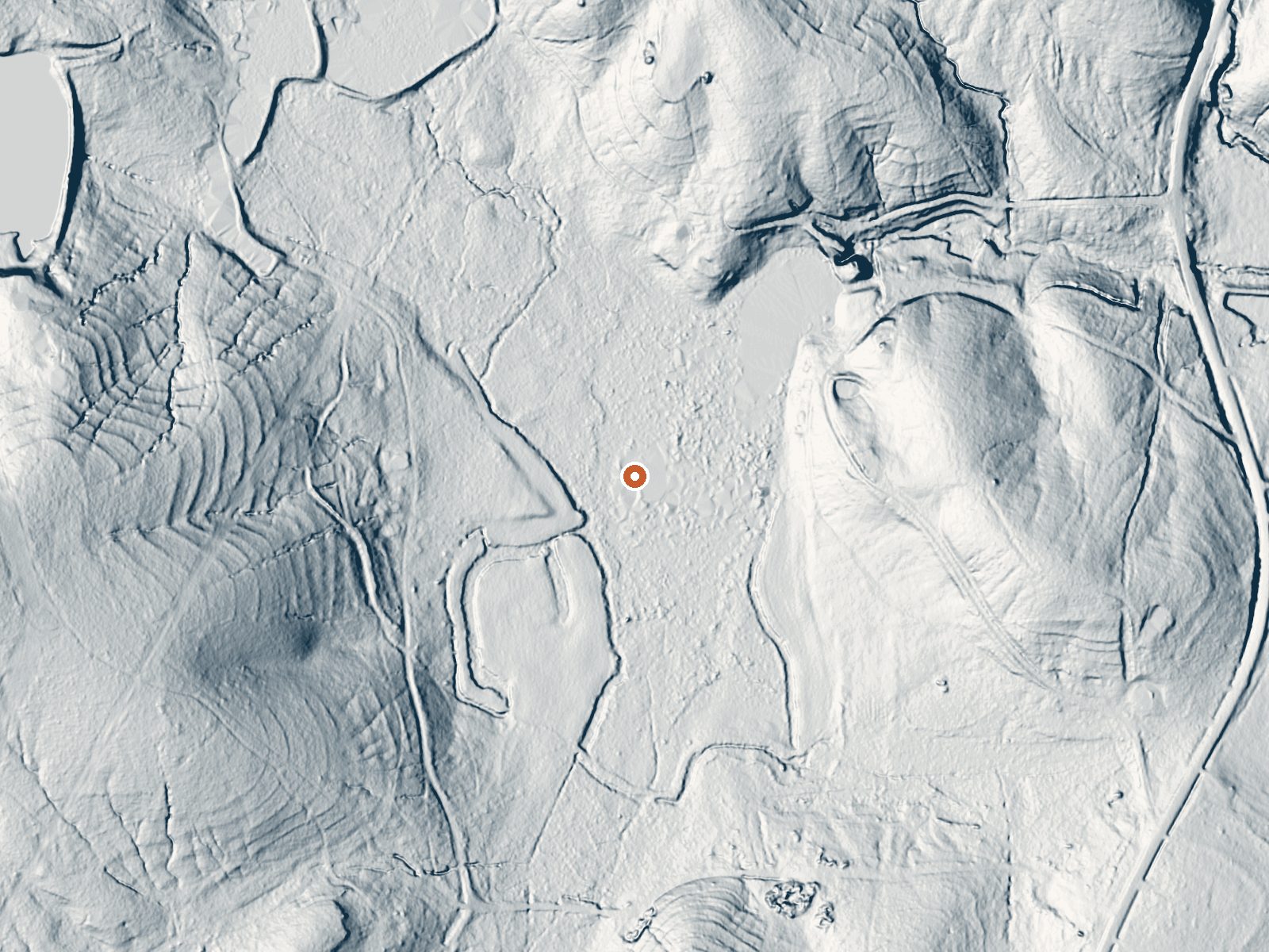 LiDAR bare-earth view of the same ground around Parkman Spring