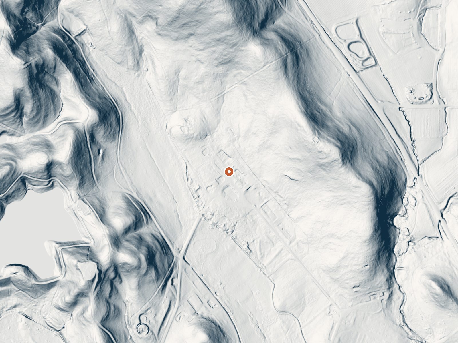 LiDAR bare-earth view of the same ground around the spring