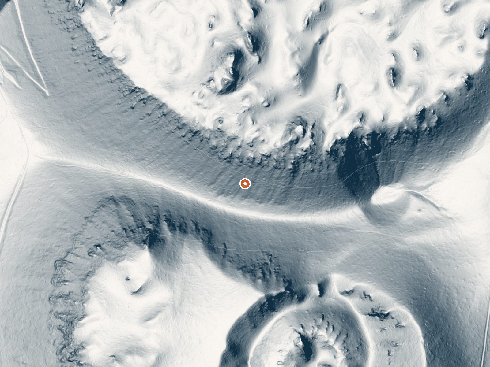 LiDAR bare-earth view of the same ground around the spring