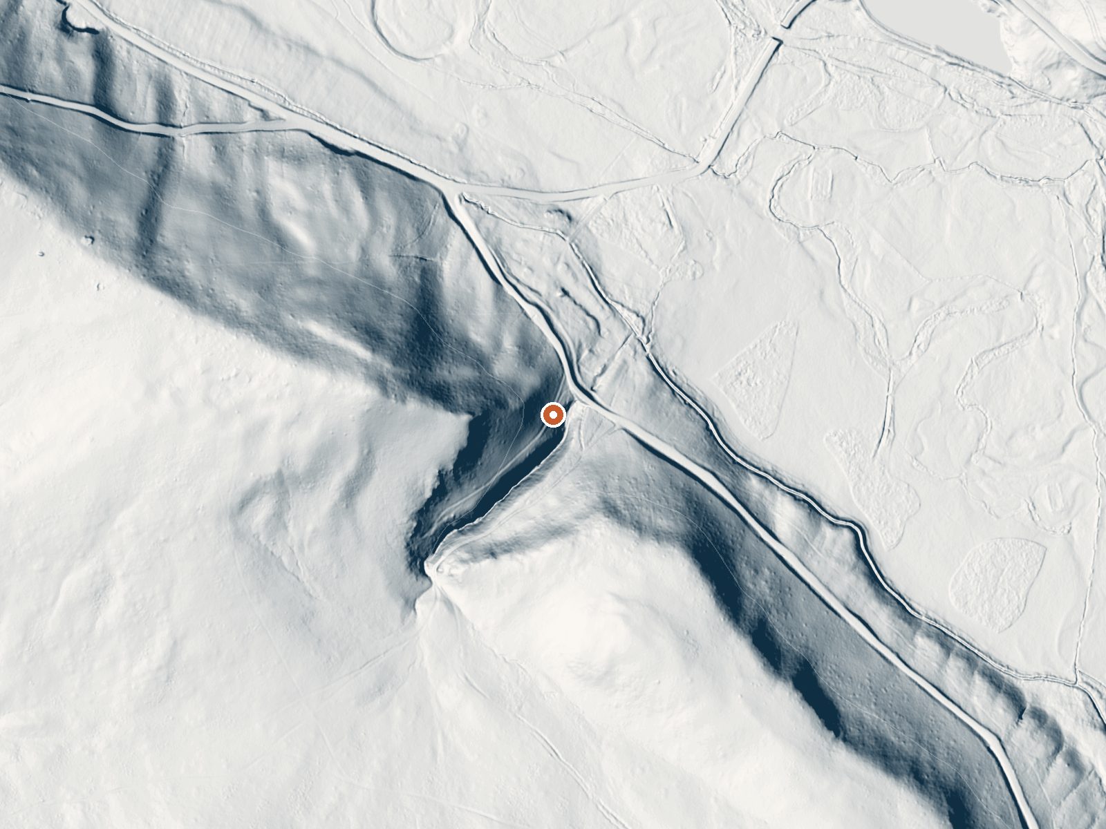 LiDAR bare-earth view of the same ground around Cebolla Hot Springs