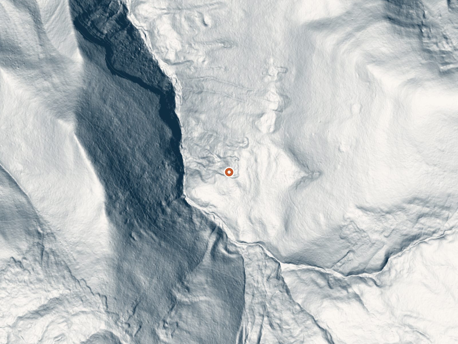 LiDAR bare-earth view of the same ground around Geyser Warm Spring