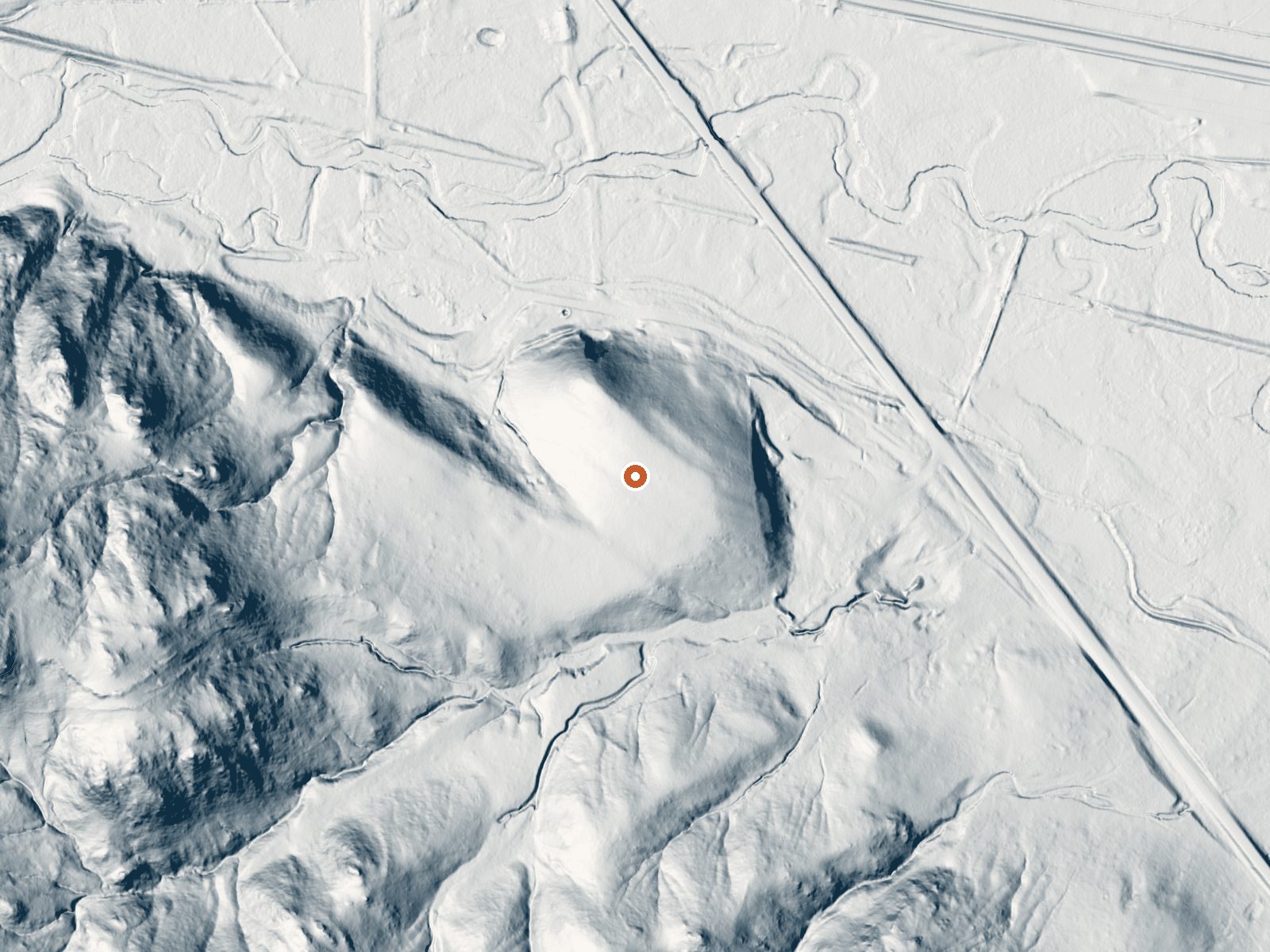 LiDAR bare-earth view of the same ground around Hartsel Hot Springs
