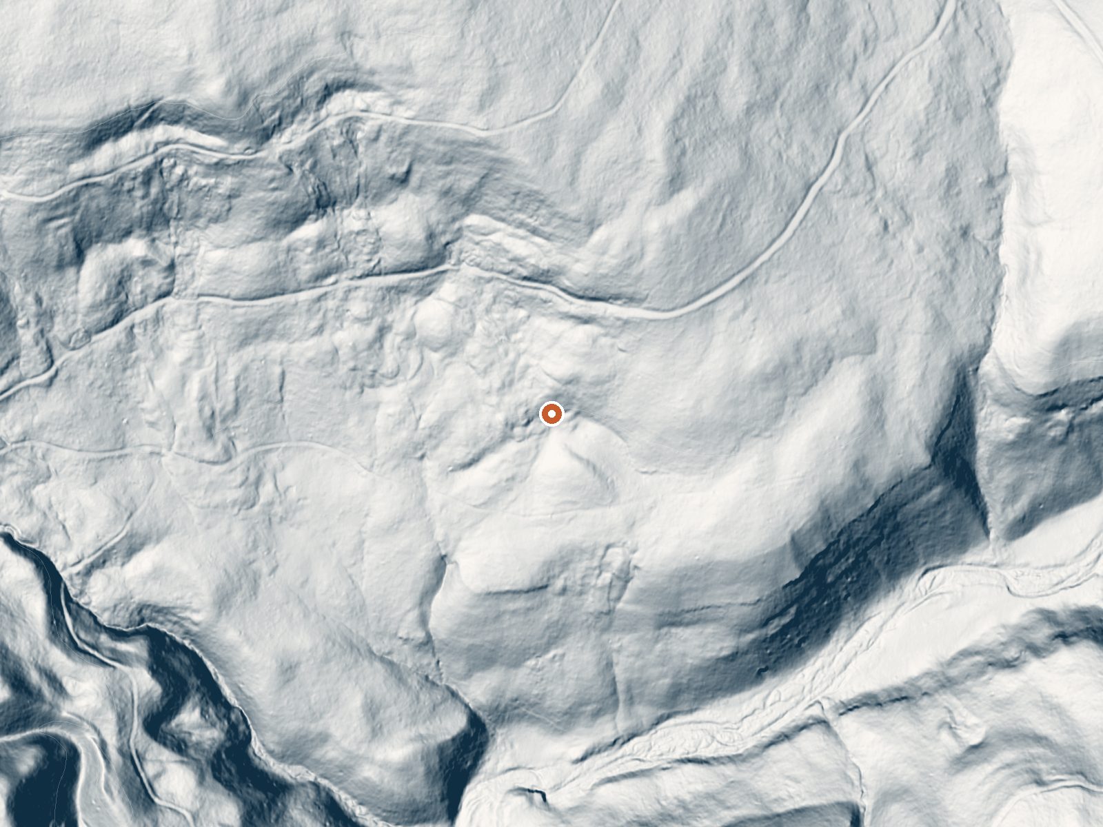 LiDAR bare-earth view of the same ground around Hotz Spring