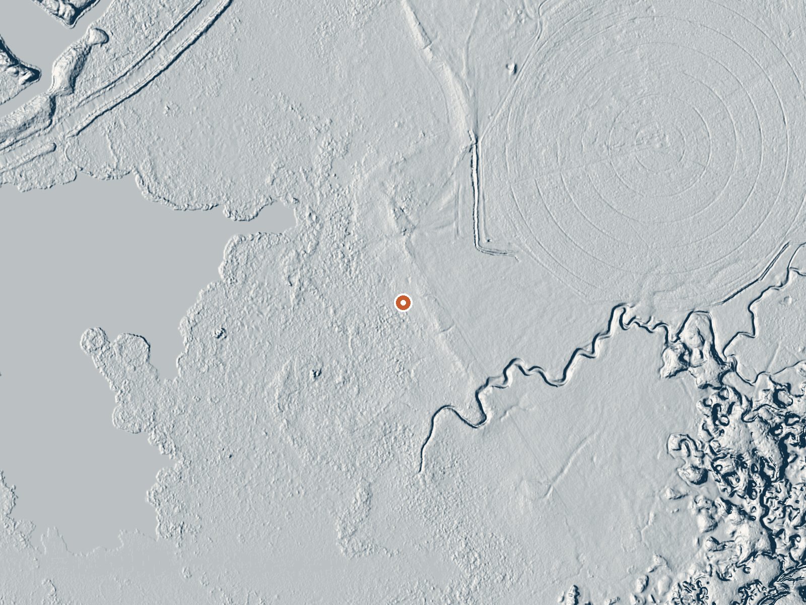 LiDAR bare-earth view of the same ground around Condie Hot Springs