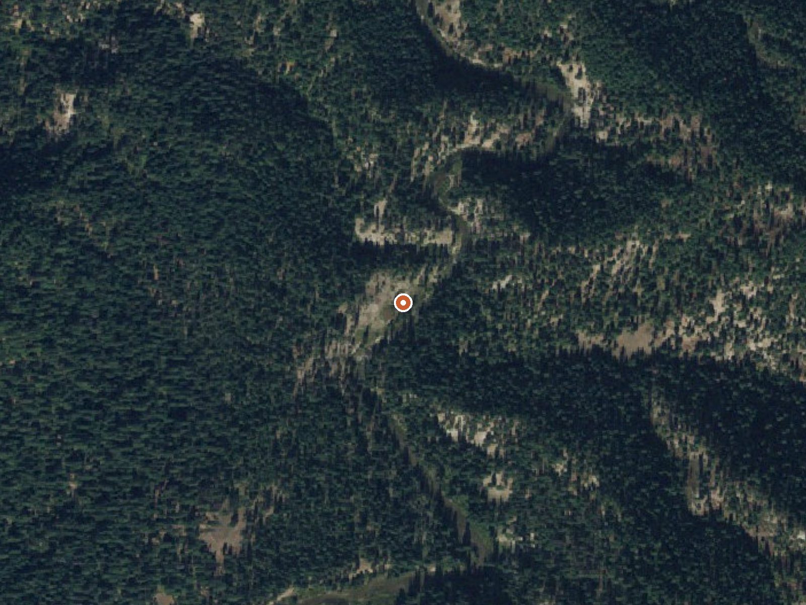 Aerial view of the ground around Dash Creek Hot Springs