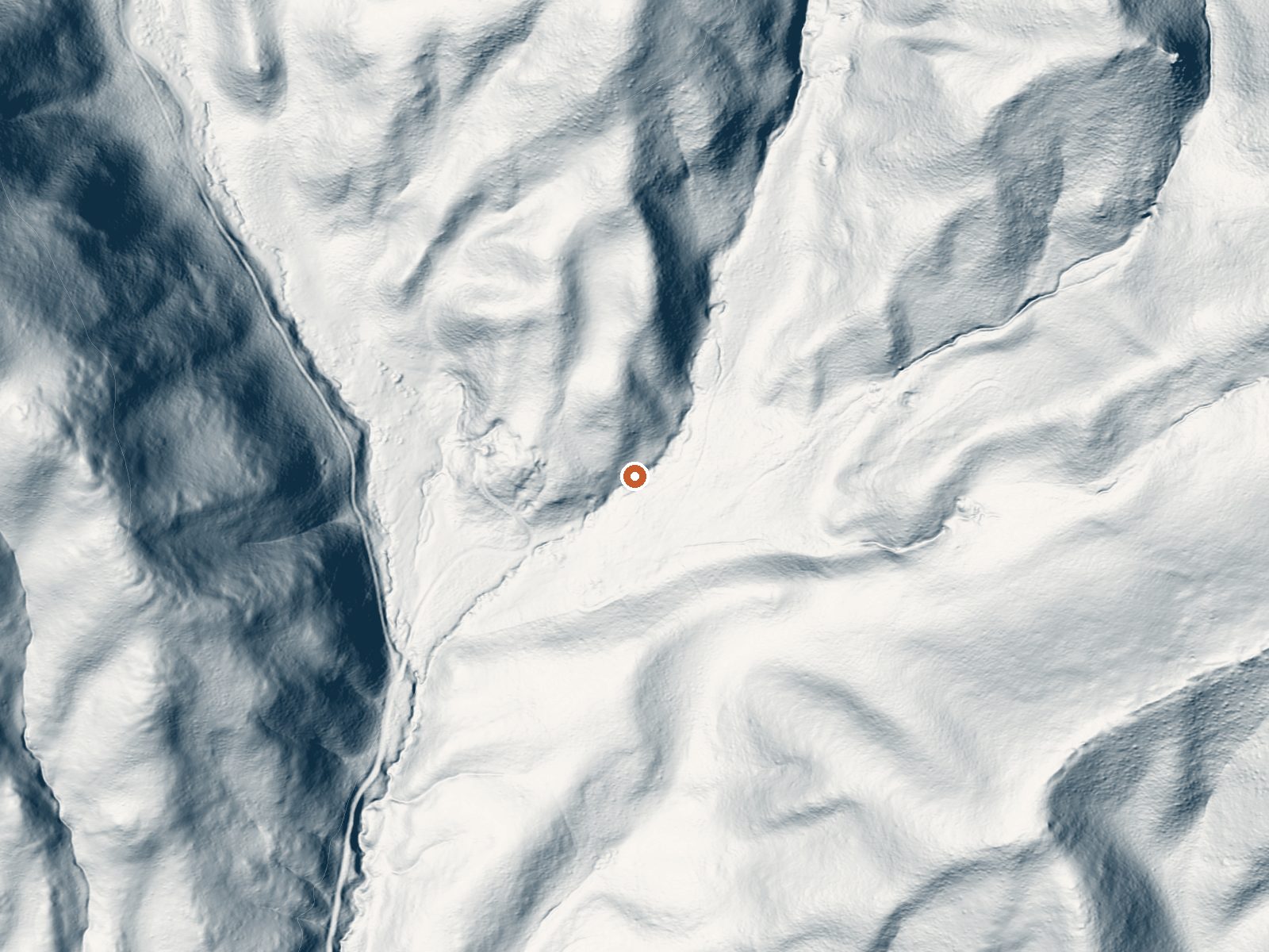 LiDAR bare-earth view of the same ground around Elk Creek Hot Spring