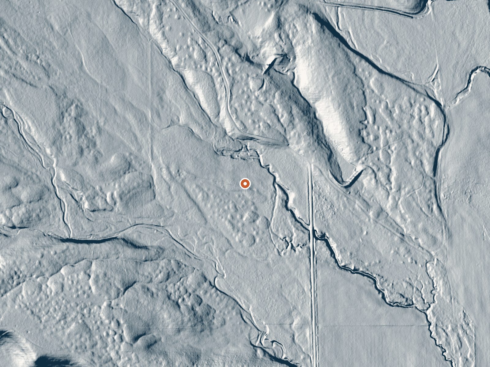 LiDAR bare-earth view of the same ground around Fairchild Hot Spring