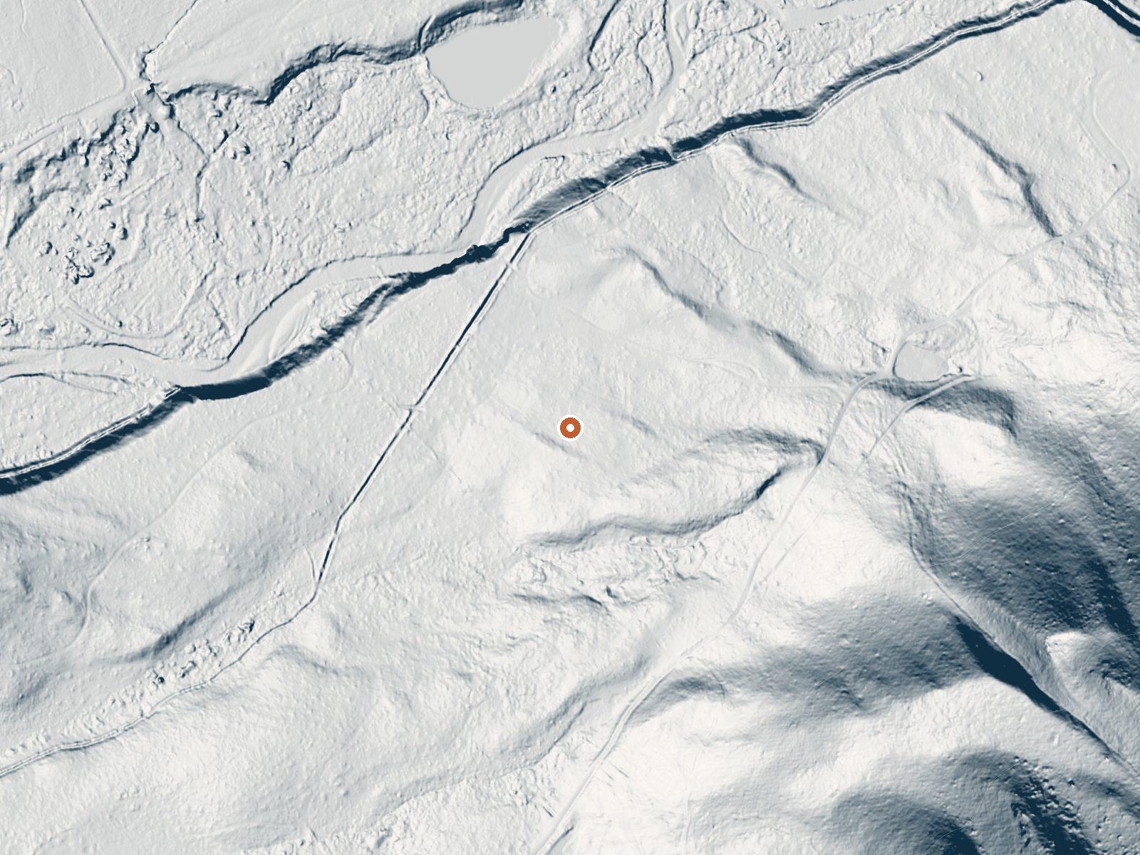 LiDAR bare-earth view of the same ground around Atlanta Hot Springs