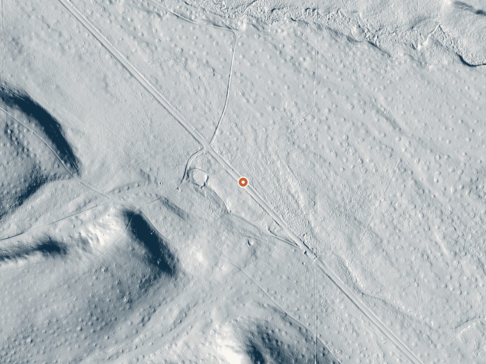 LiDAR bare-earth view of the same ground around Barney Hot Springs