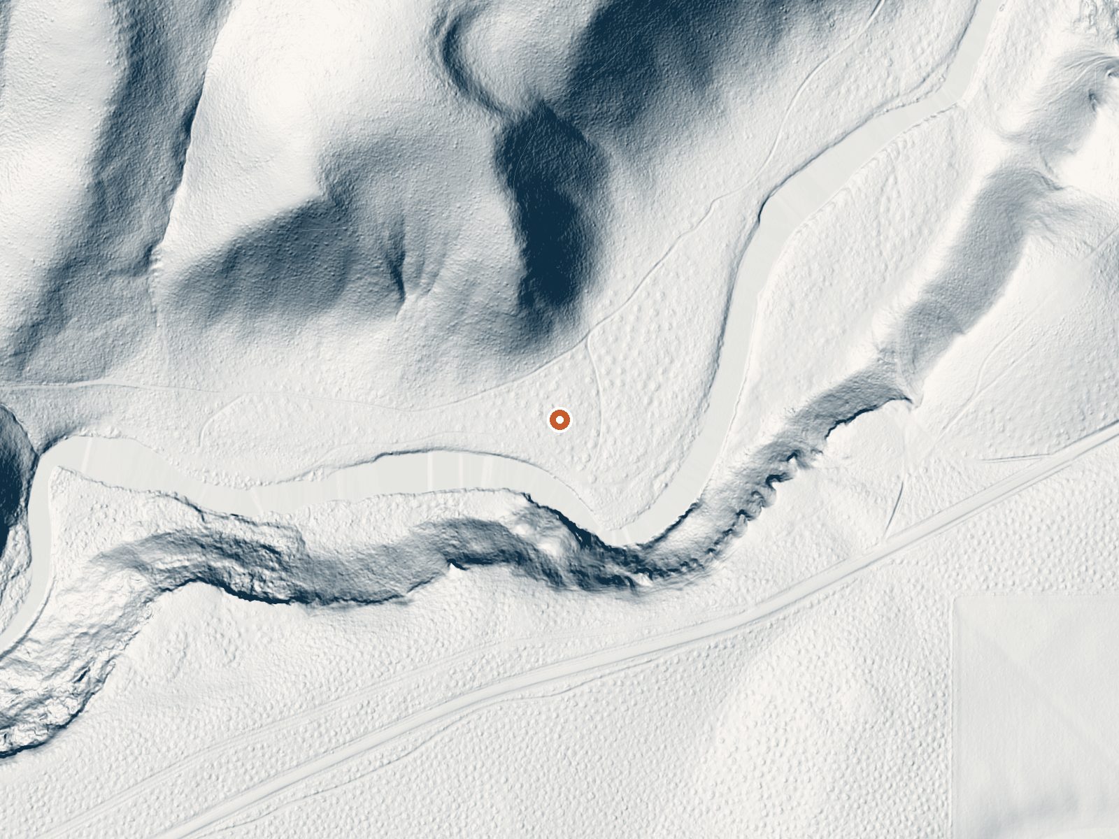 LiDAR bare-earth view of the same ground around Blackfoot River Warm Spring