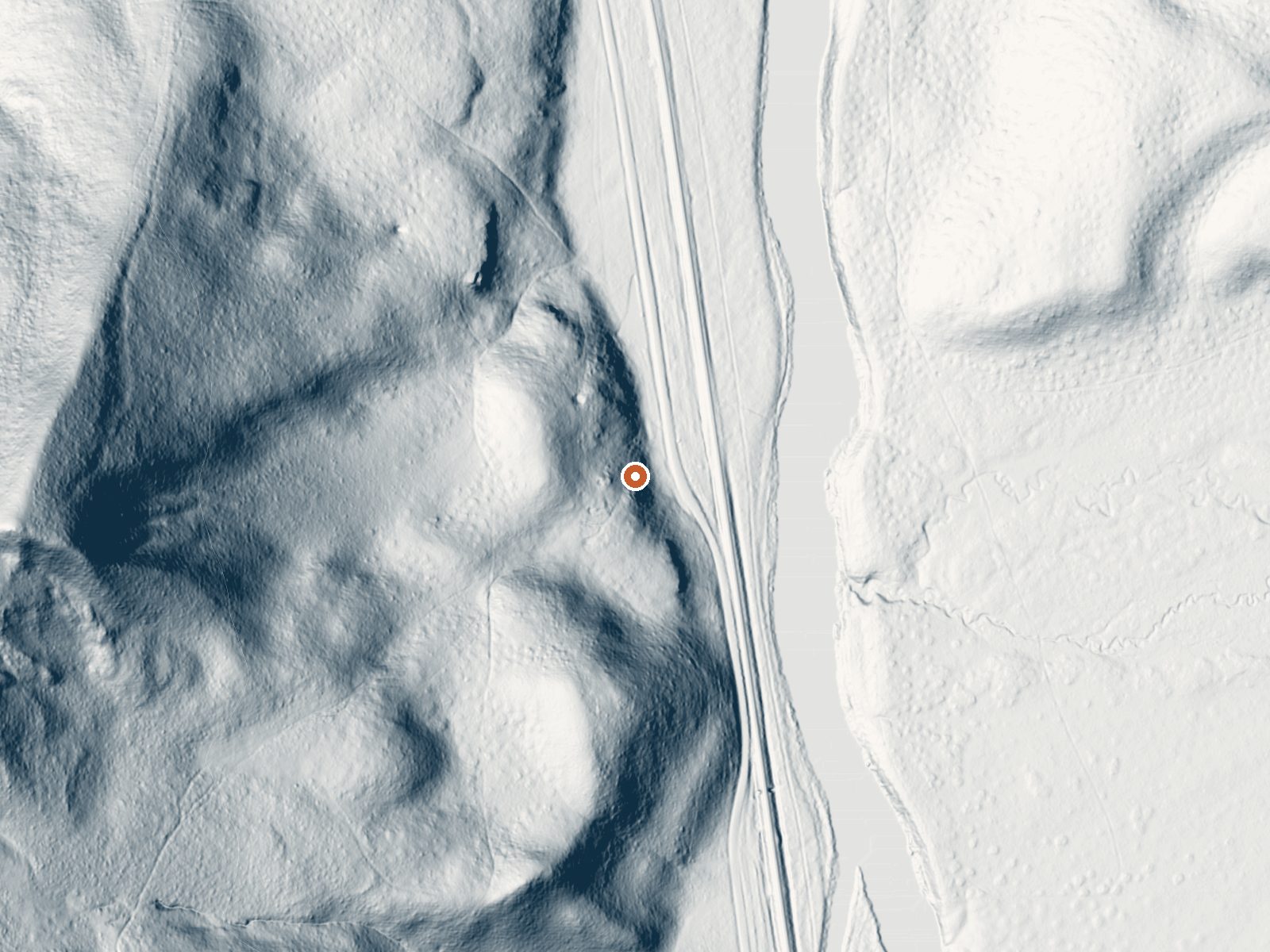 LiDAR bare-earth view of the same ground around Pescadero Warm Spring
