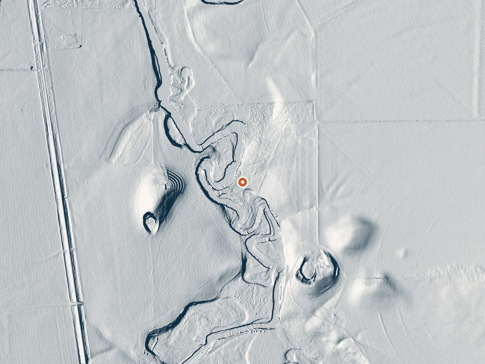 LiDAR bare-earth view of the same ground around Prices Warm Spring