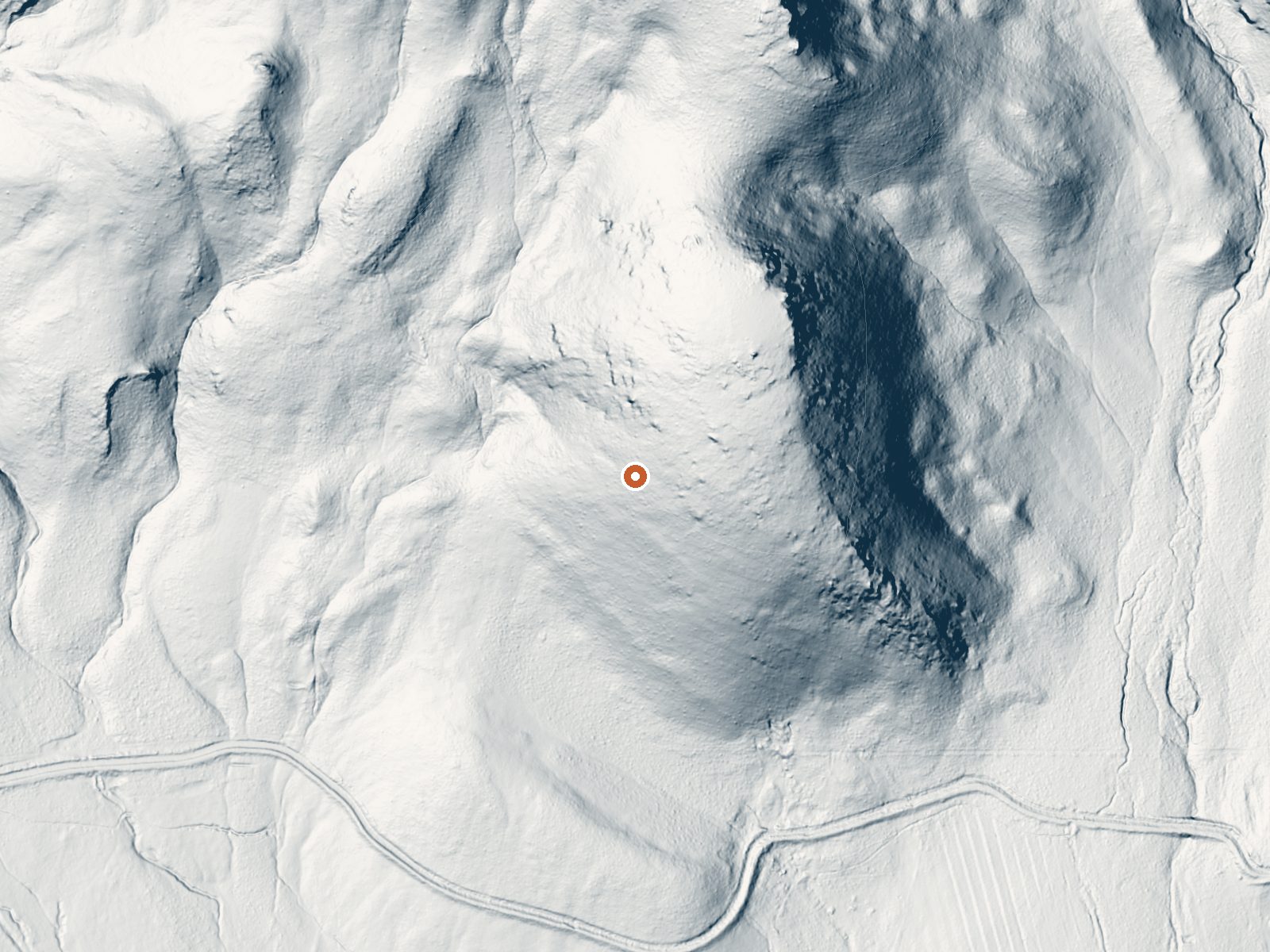 LiDAR bare-earth view of the same ground around Rush Warm Spring