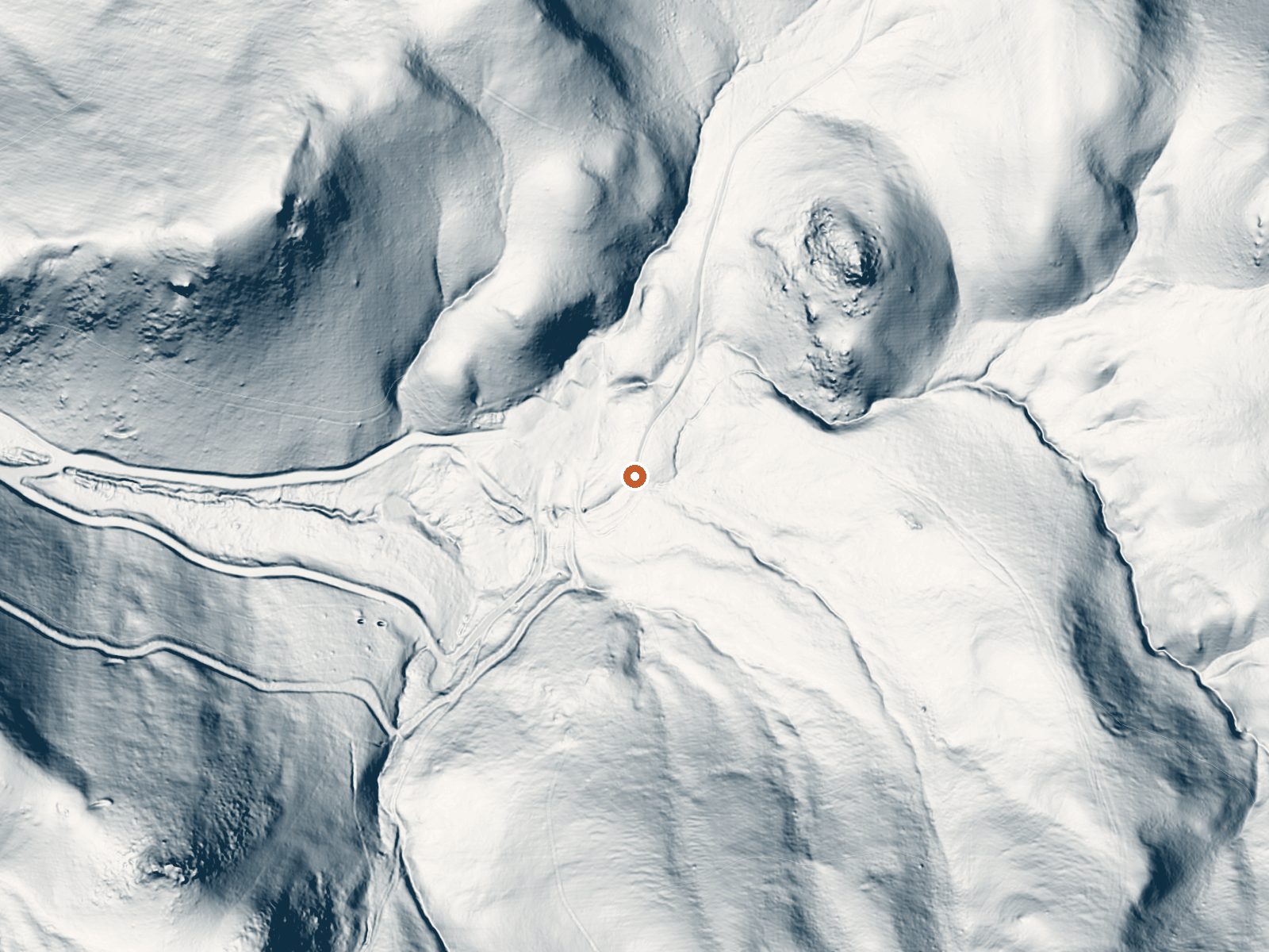 LiDAR bare-earth view of the same ground around Salmon Hot Spring
