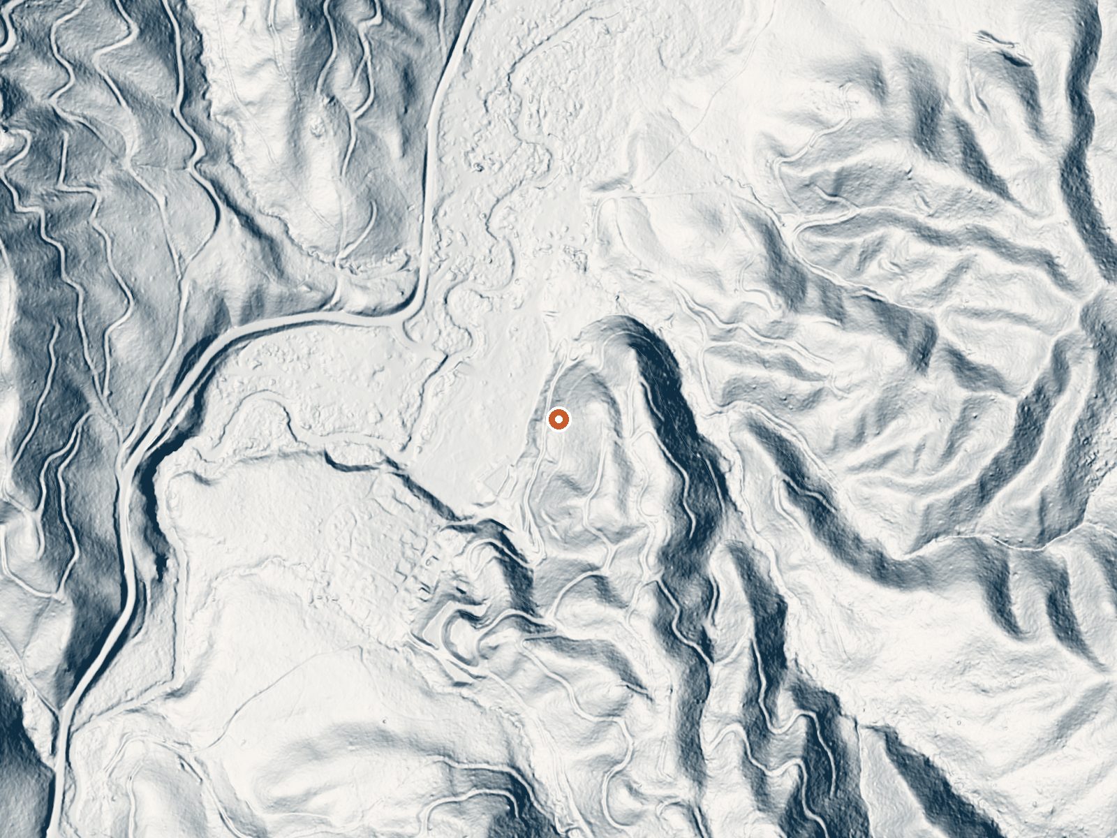 LiDAR bare-earth view of the same ground around Silver Creek Hot Spring