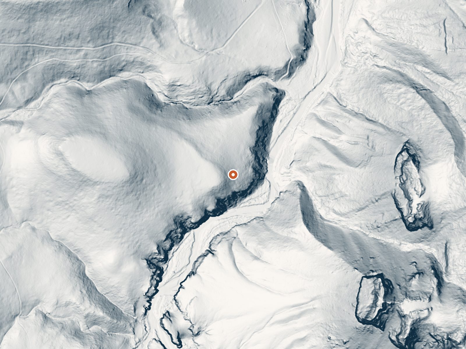 LiDAR bare-earth view of the same ground around Indian Hot Springs