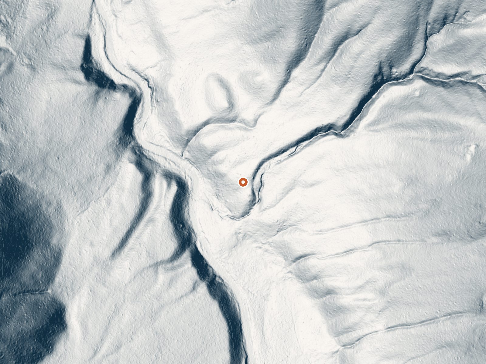 LiDAR bare-earth view of the same ground around Jerry Johnson Hot Springs
