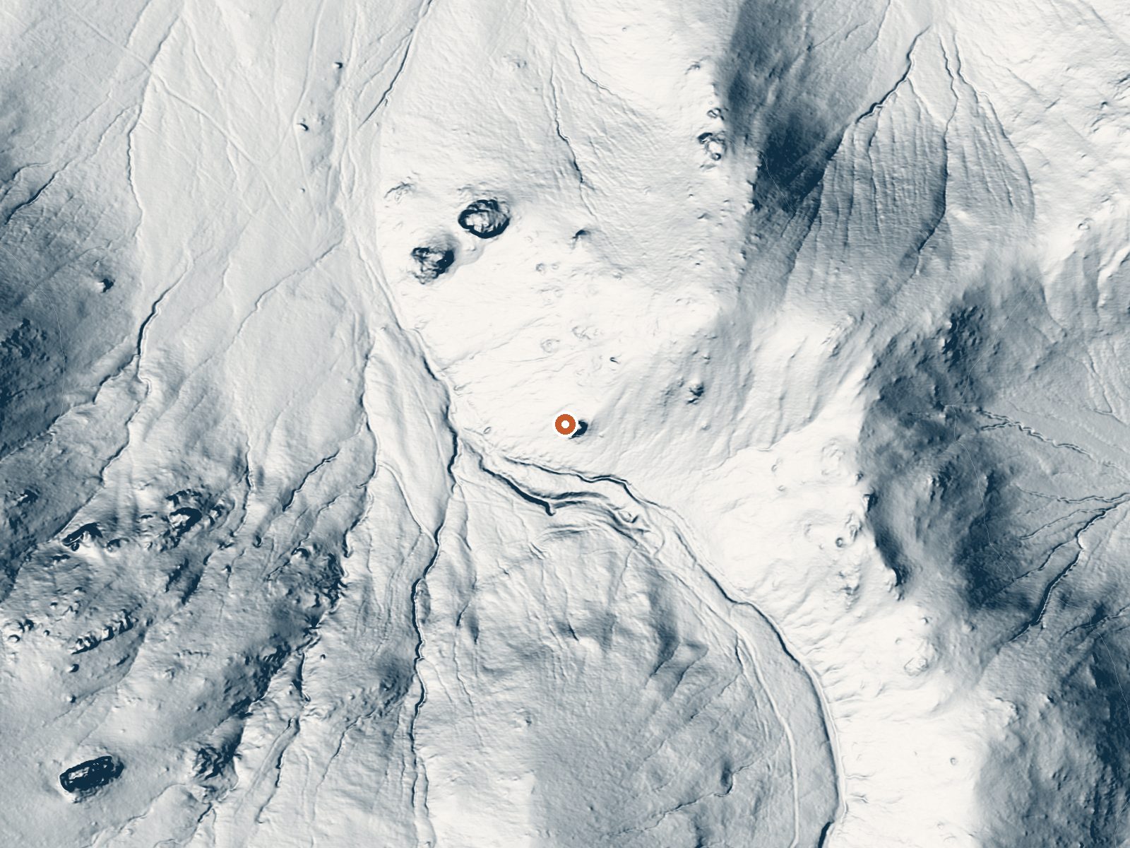 LiDAR bare-earth view of the same ground around Lower Birch Spring