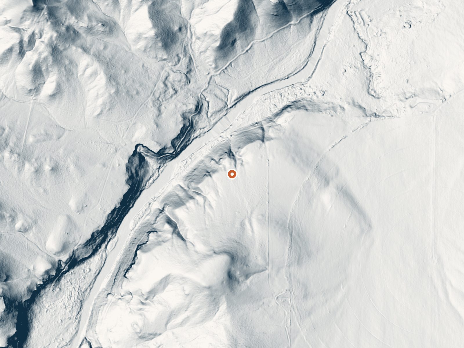 LiDAR bare-earth view of the same ground around Lower Indian Bathtub Hot Springs