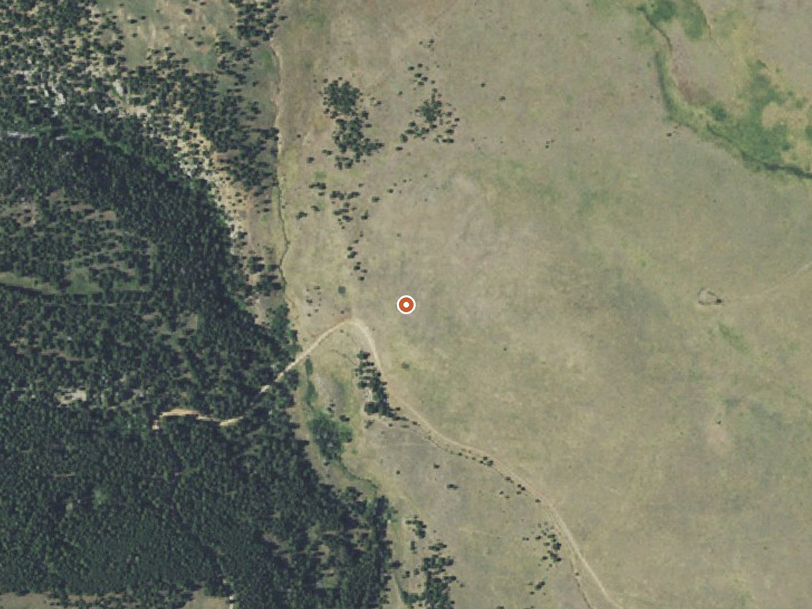 Aerial view of the ground around Deerlodge Prison Ranch Springs