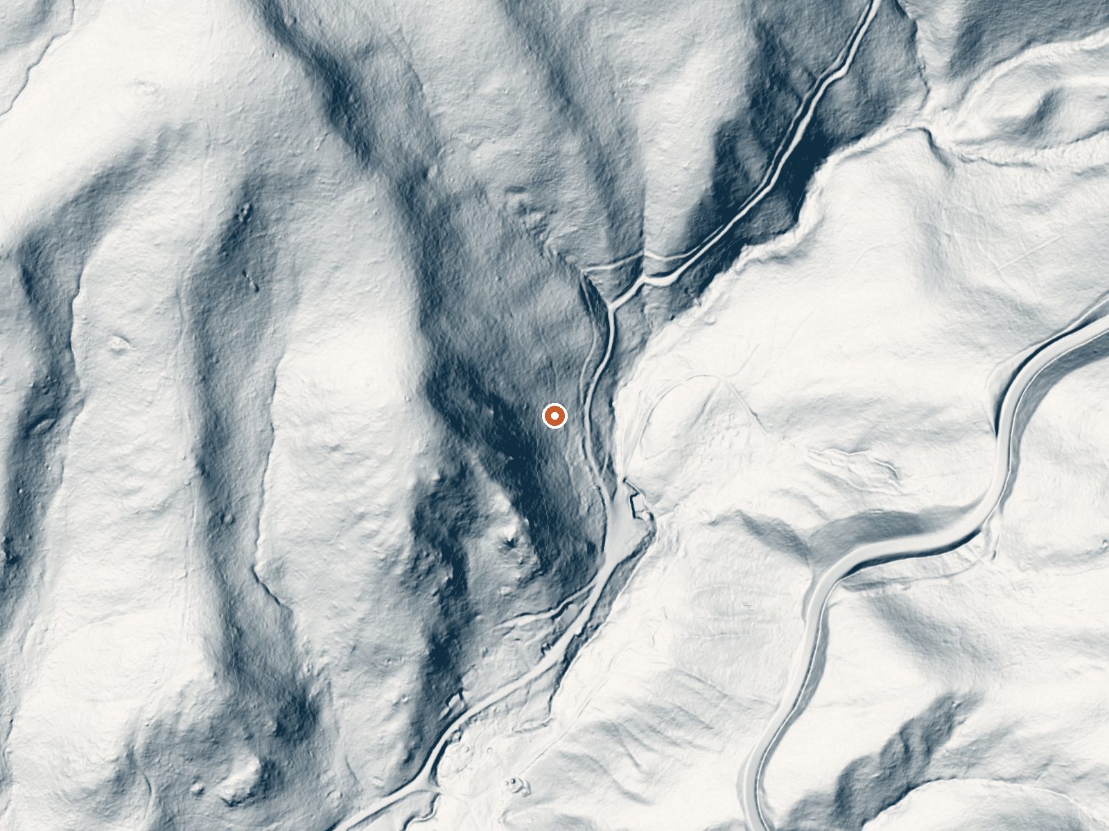 LiDAR bare-earth view of the same ground around Elkhorn Hot Springs