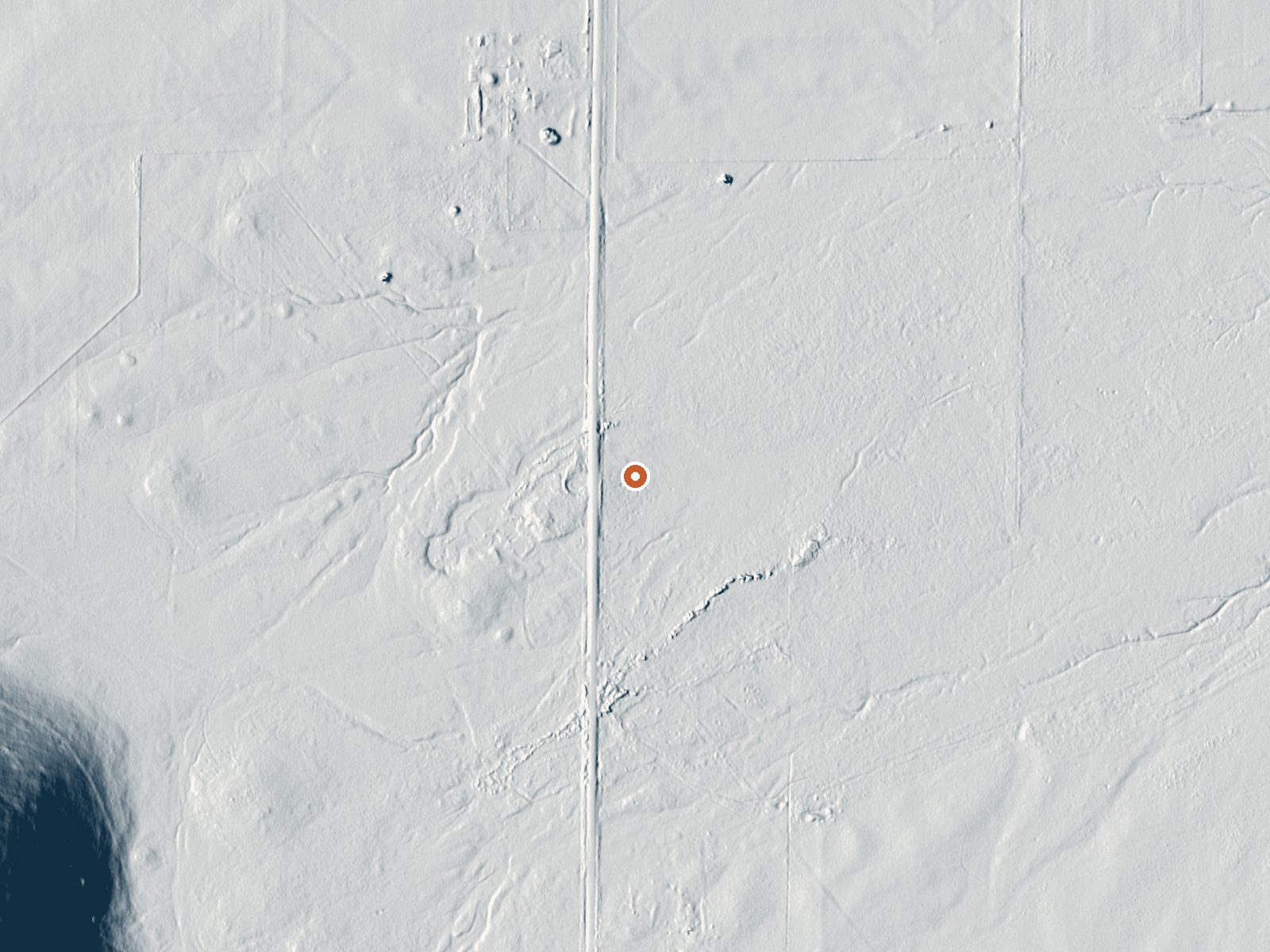 LiDAR bare-earth view of the same ground around Green Springs