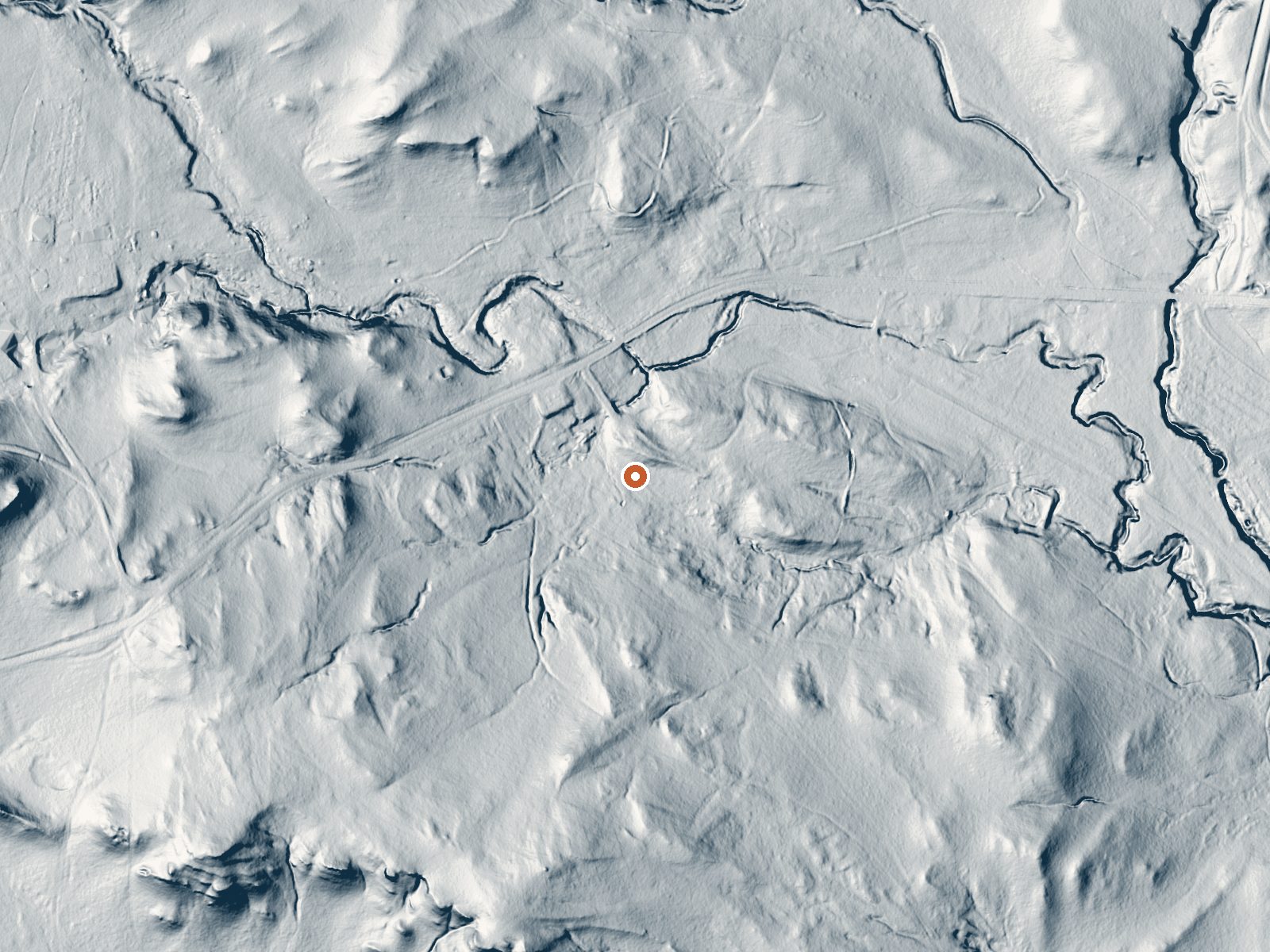 LiDAR bare-earth view of the same ground around Hunters Hot Springs