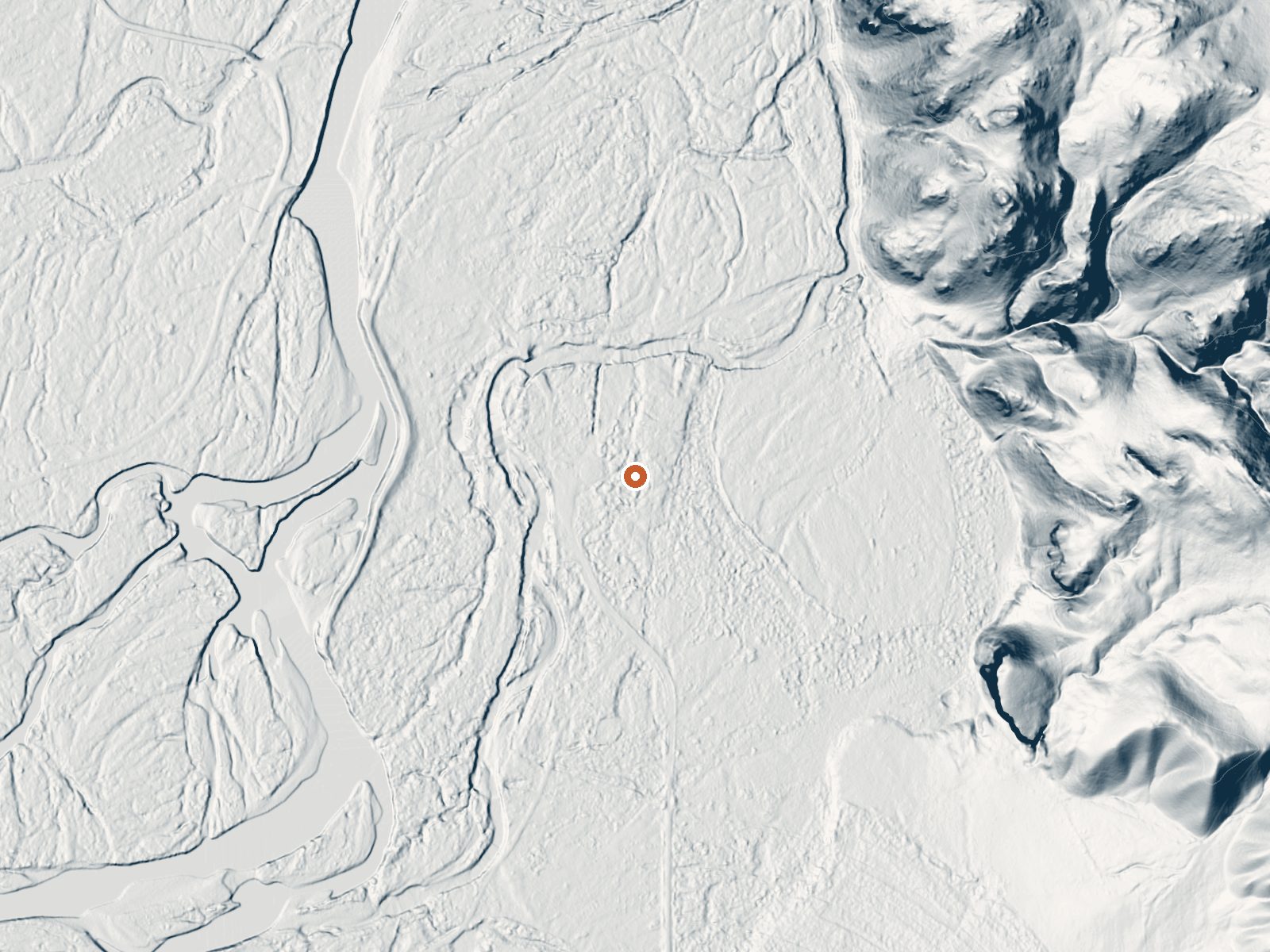 LiDAR bare-earth view of the same ground around New Biltmore Hot Springs