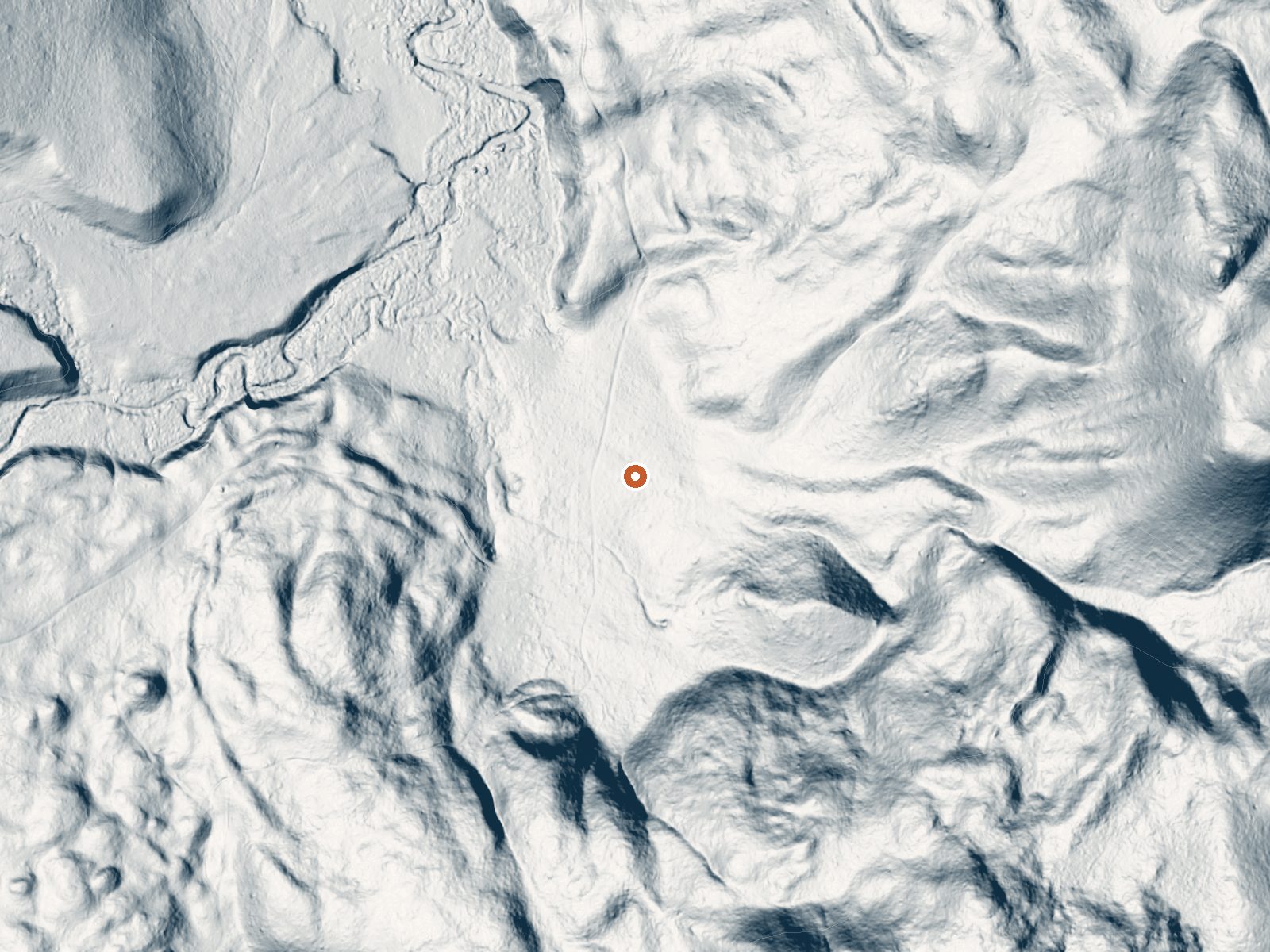LiDAR bare-earth view of the same ground around Sloan Cow Camp Spring