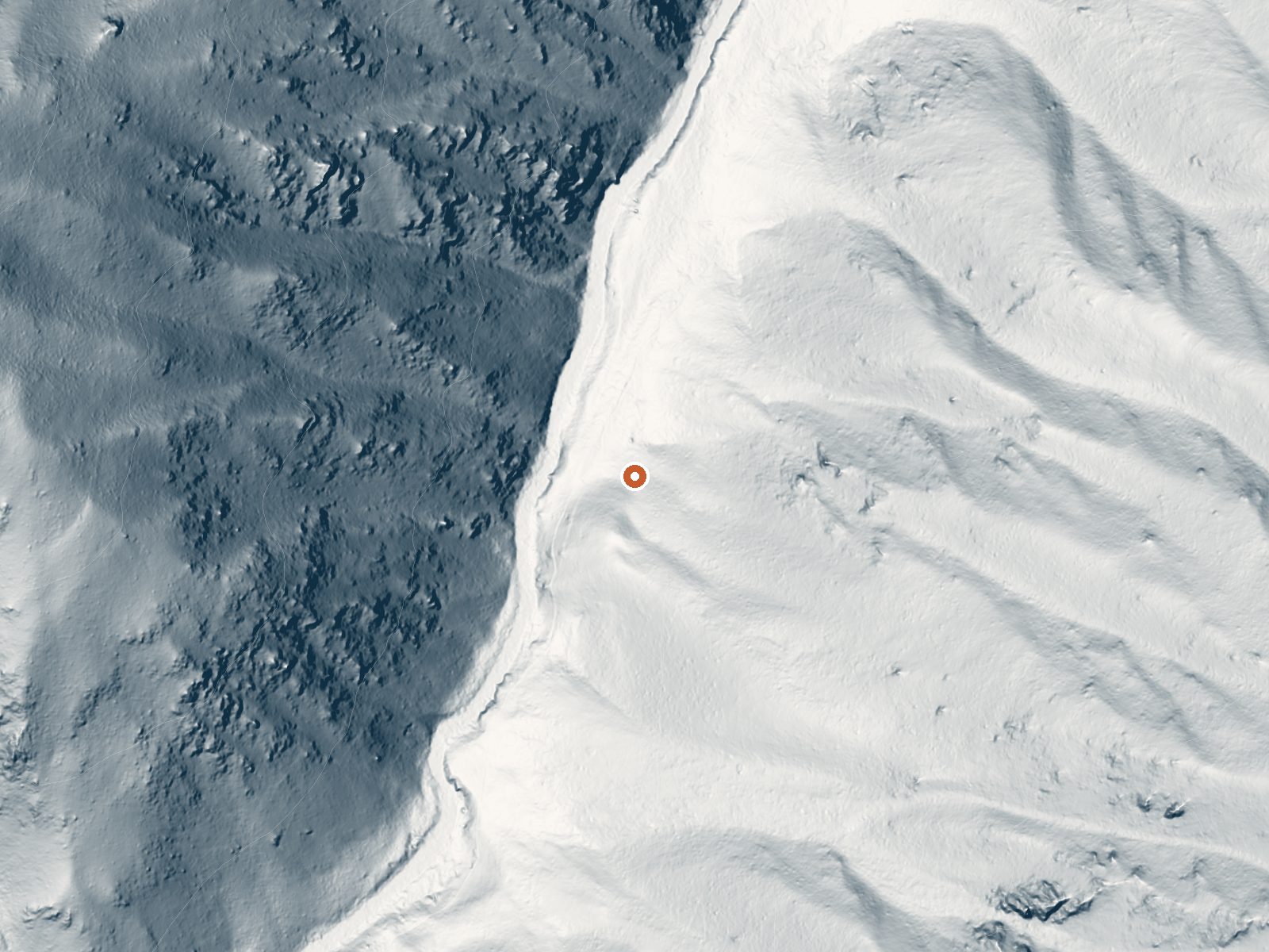 LiDAR bare-earth view of the same ground around Upper Loon Creek Hot Springs