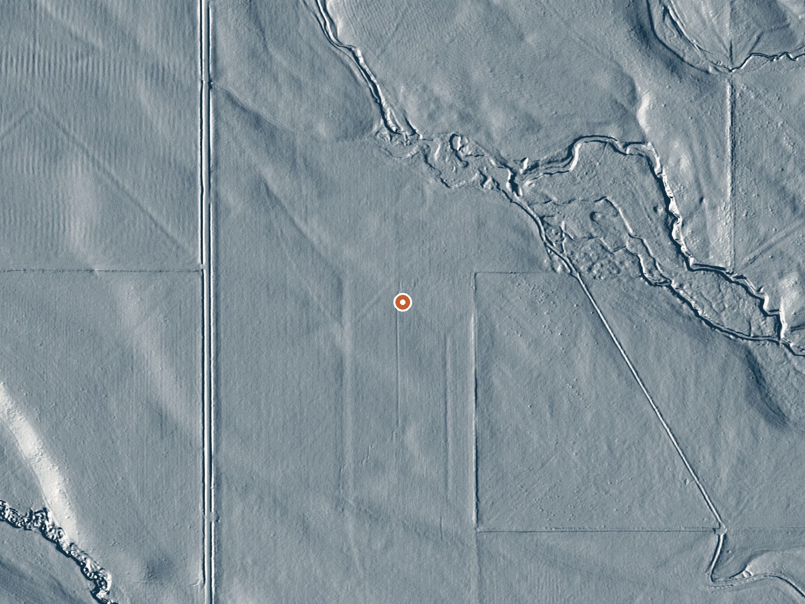 LiDAR bare-earth view of the same ground around Wolf Hot Spring