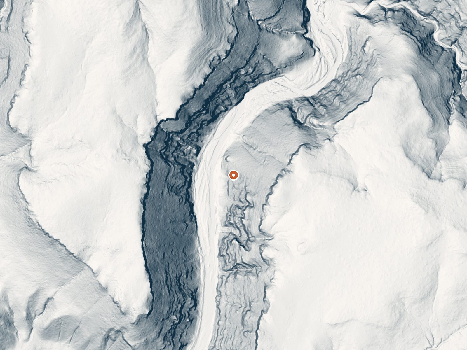 LiDAR bare-earth view of the same ground around Spring