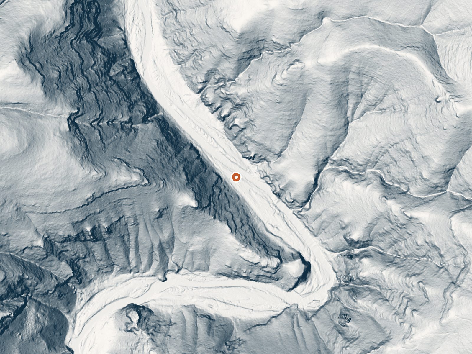 LiDAR bare-earth view of the same ground around Spring