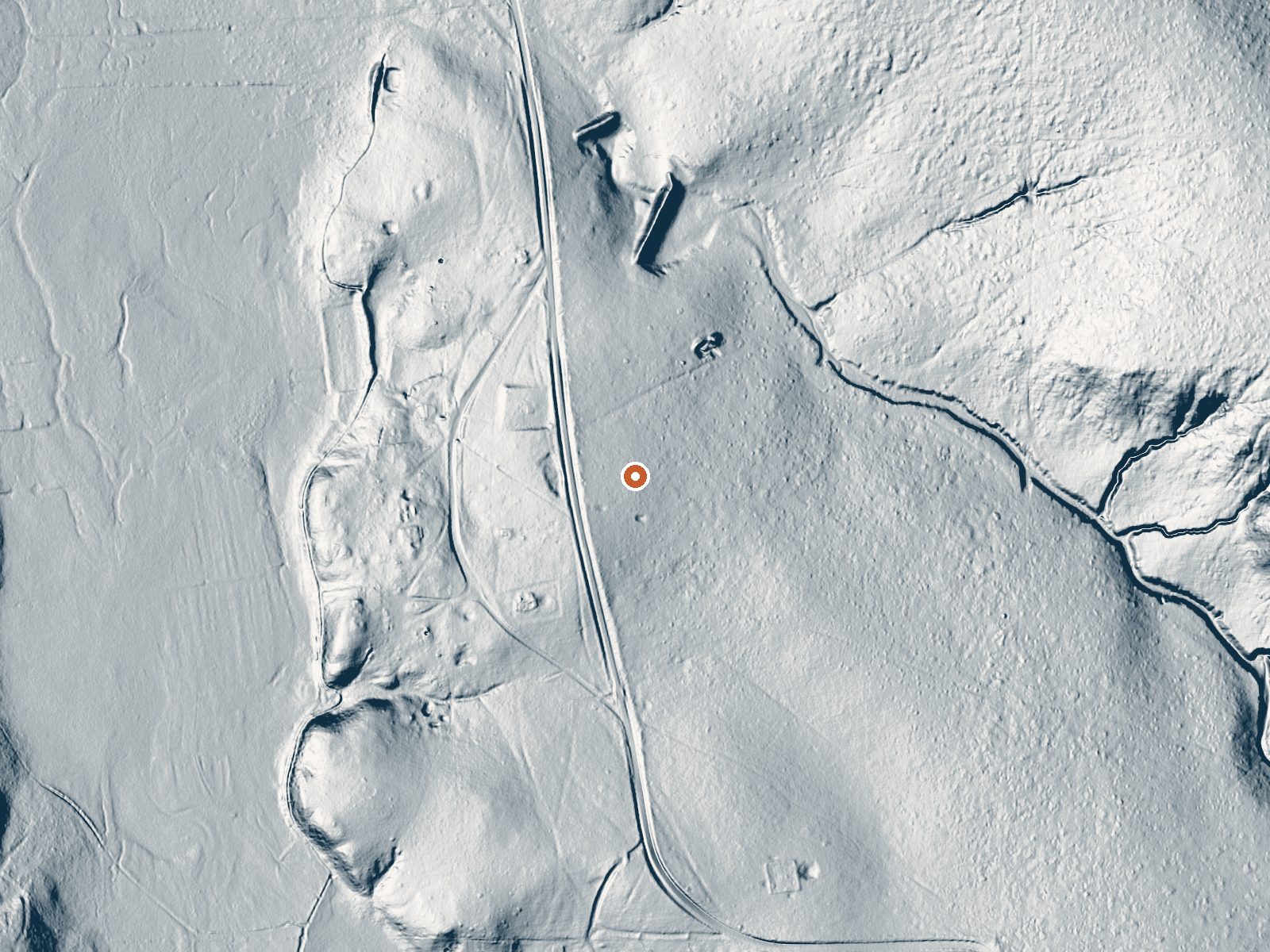 LiDAR bare-earth view of the same ground around the spring