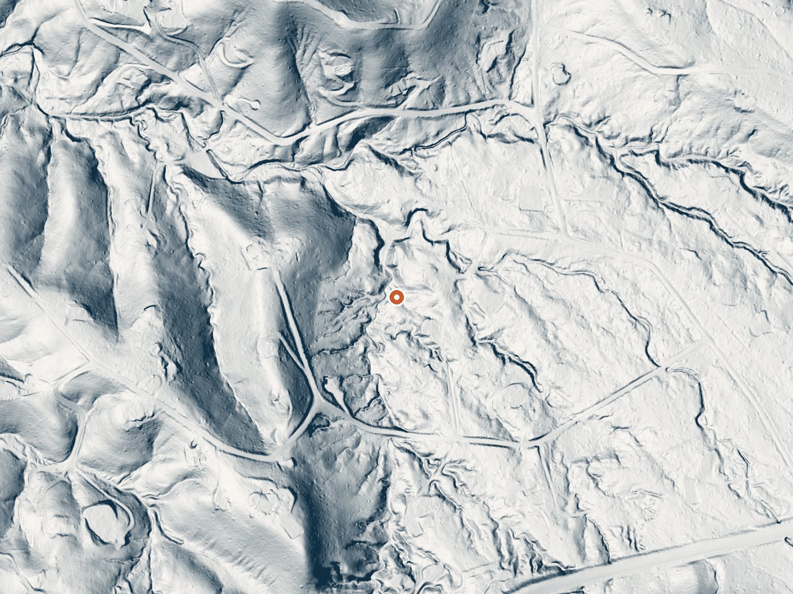 LiDAR bare-earth view of the same ground around the spring