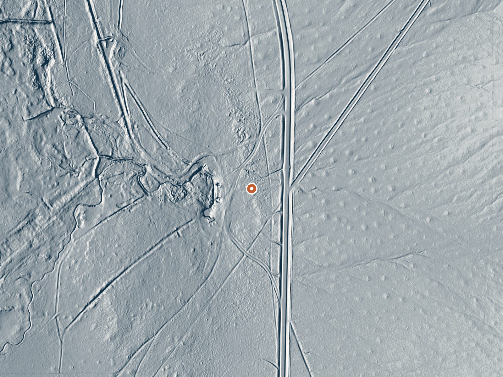 LiDAR bare-earth view of the same ground around Big Warm Spring