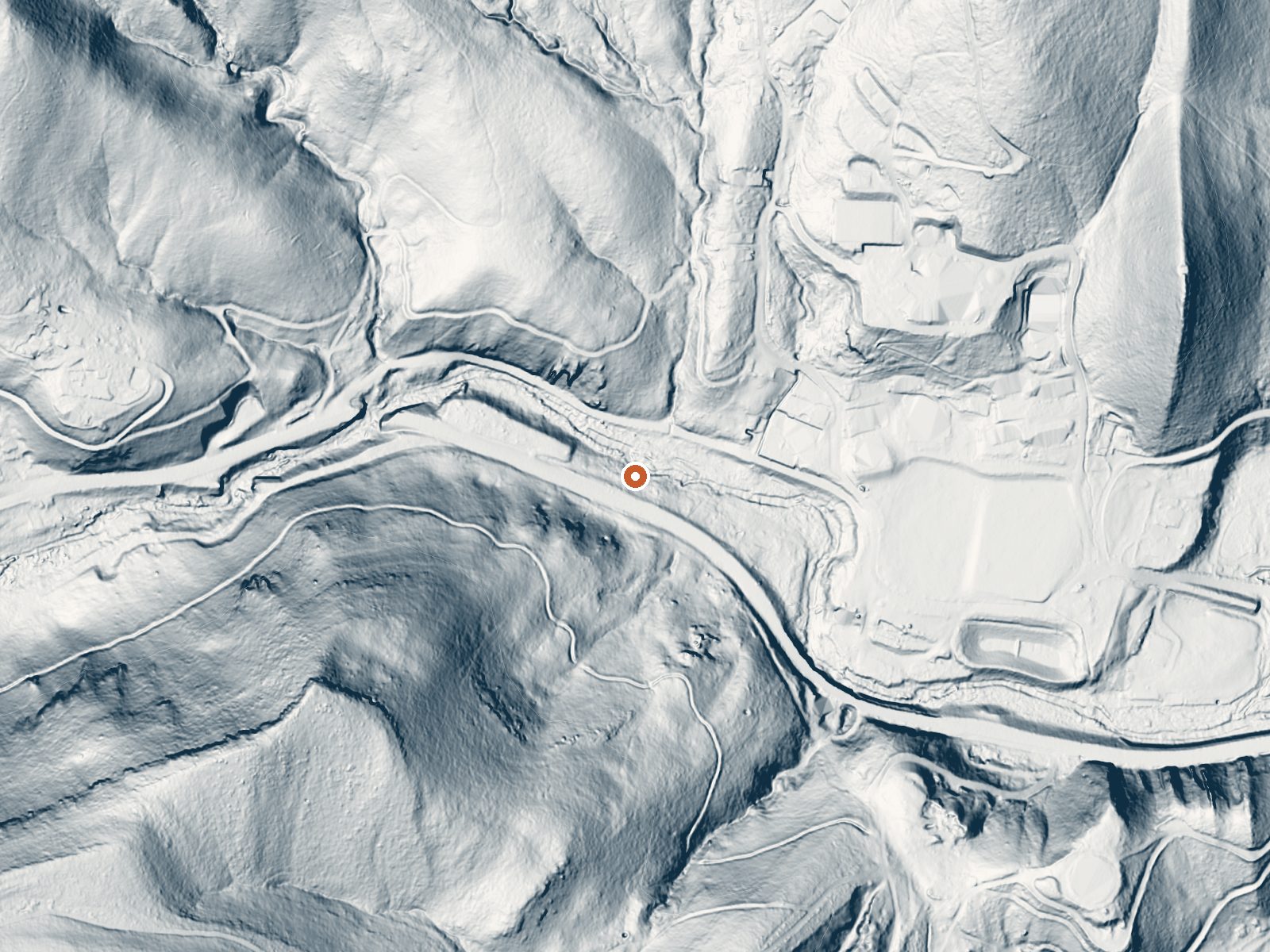 LiDAR bare-earth view of the same ground around Montezuma Hot Springs