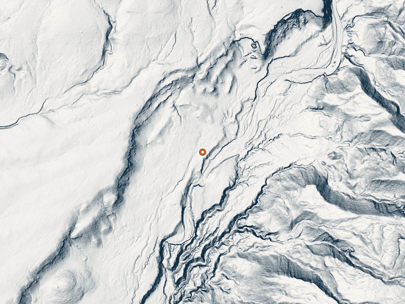 LiDAR bare-earth view of the same ground around Phillips Springs