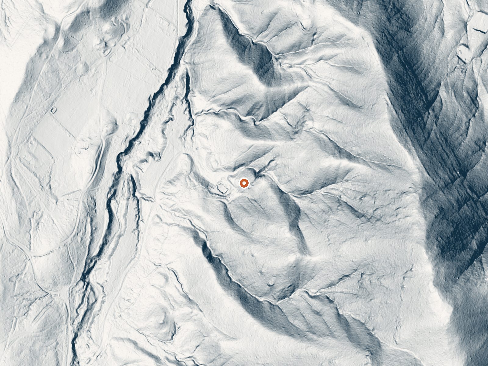 LiDAR bare-earth view of the same ground around Ponce De Leon Springs