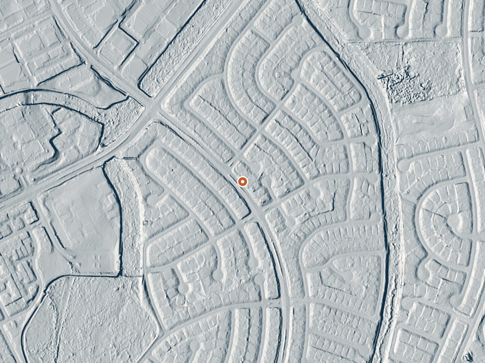 LiDAR bare-earth view of the same ground around Double Diamond Spring