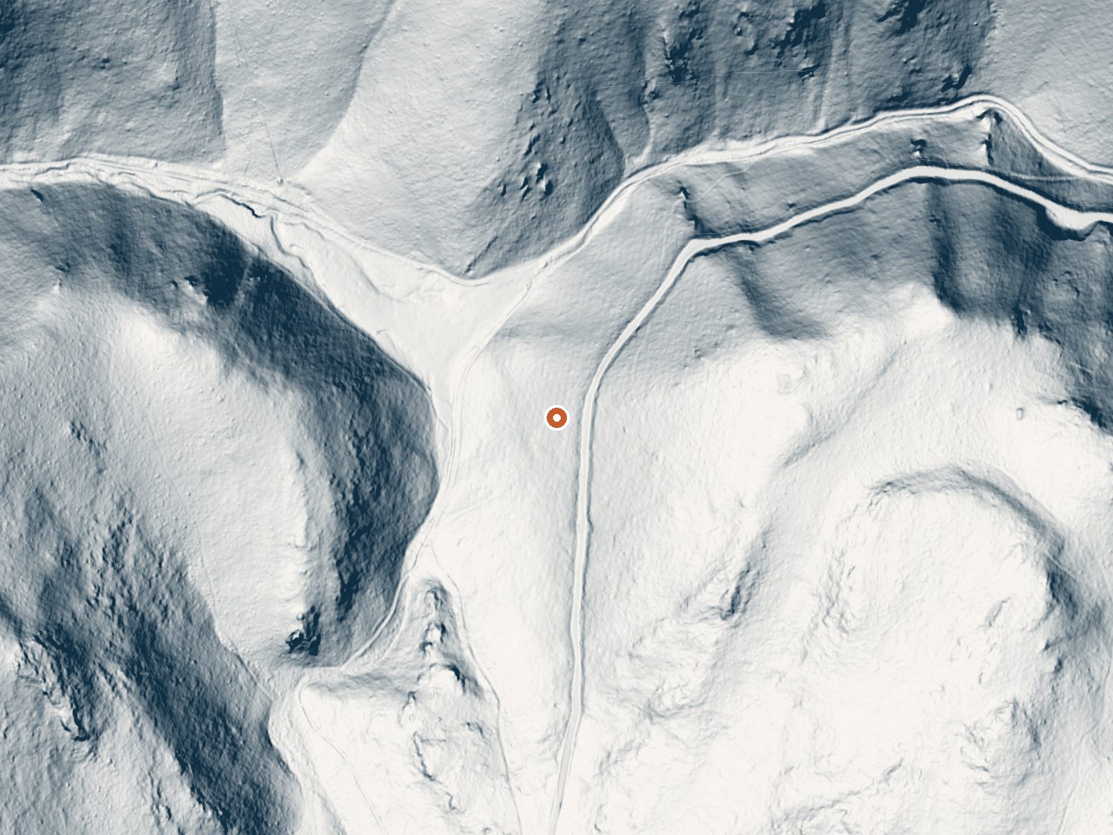 LiDAR bare-earth view of the same ground around Doud Springs