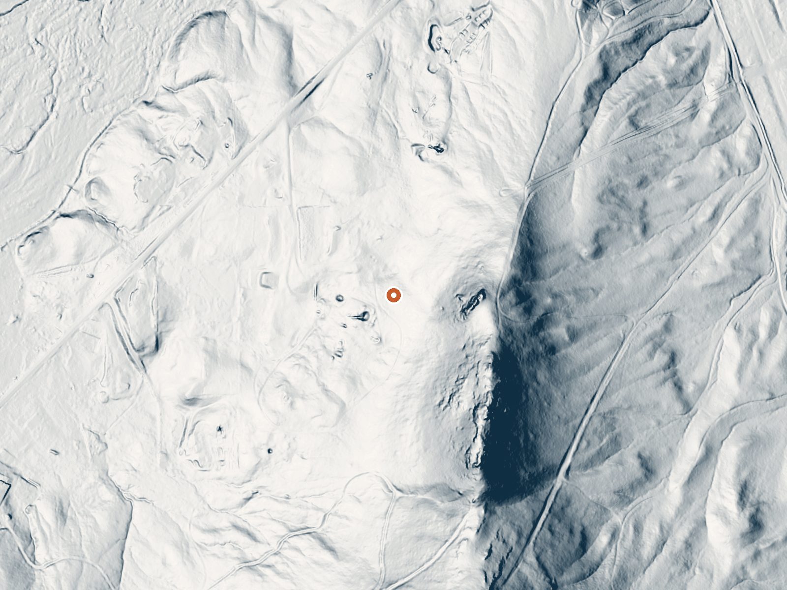 LiDAR bare-earth view of the same ground around Elko Hot Spring