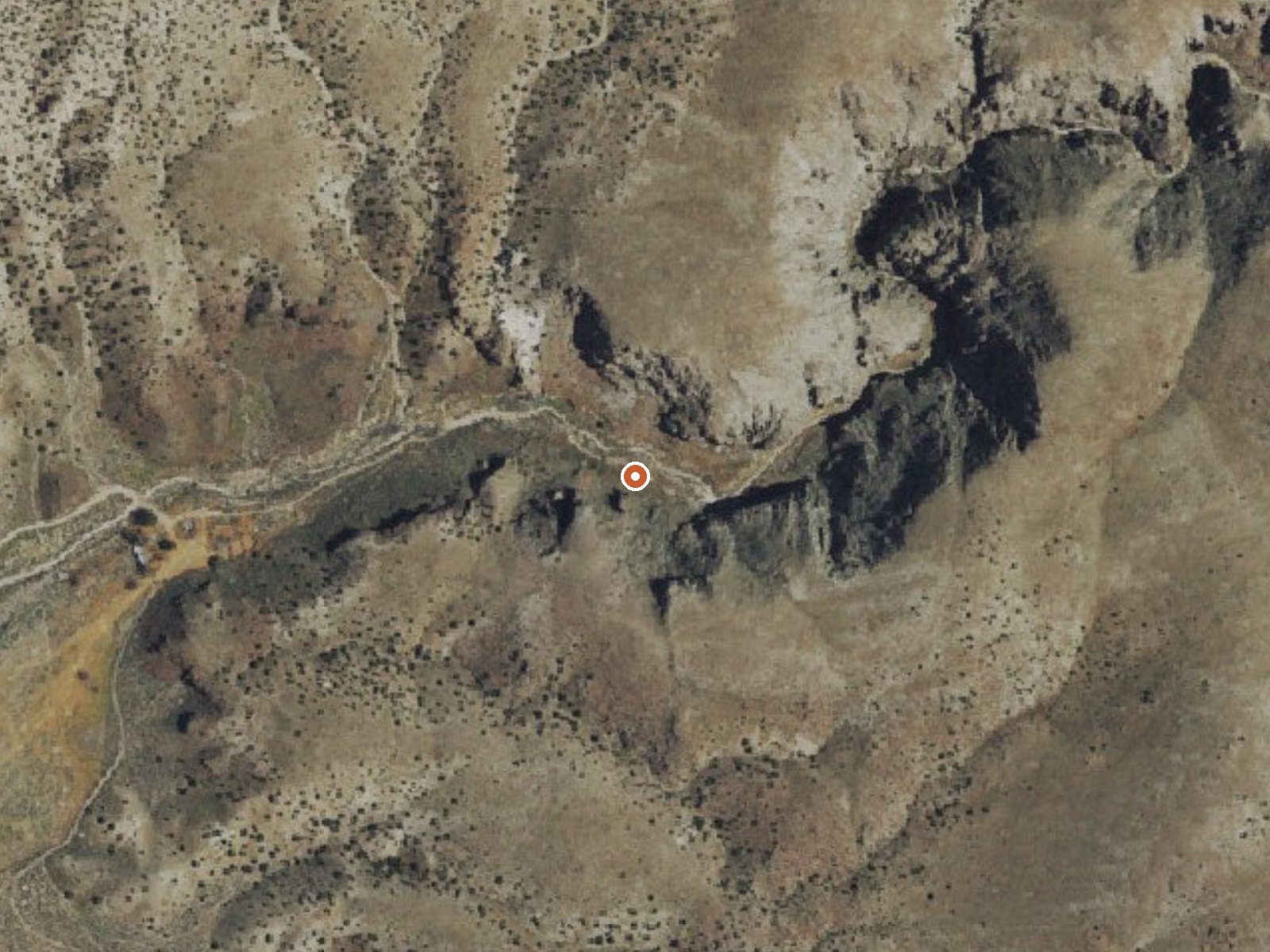 Aerial view of the ground around Flatnose Ranch Spring